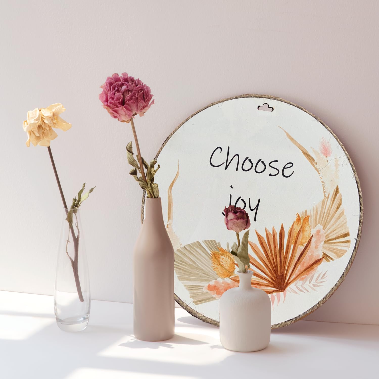 Chalk My Theme Choose Joy Positive Quote Wall Hangings For Home Decoration Wood Print Wooden Wall Art Decorative Item For Living