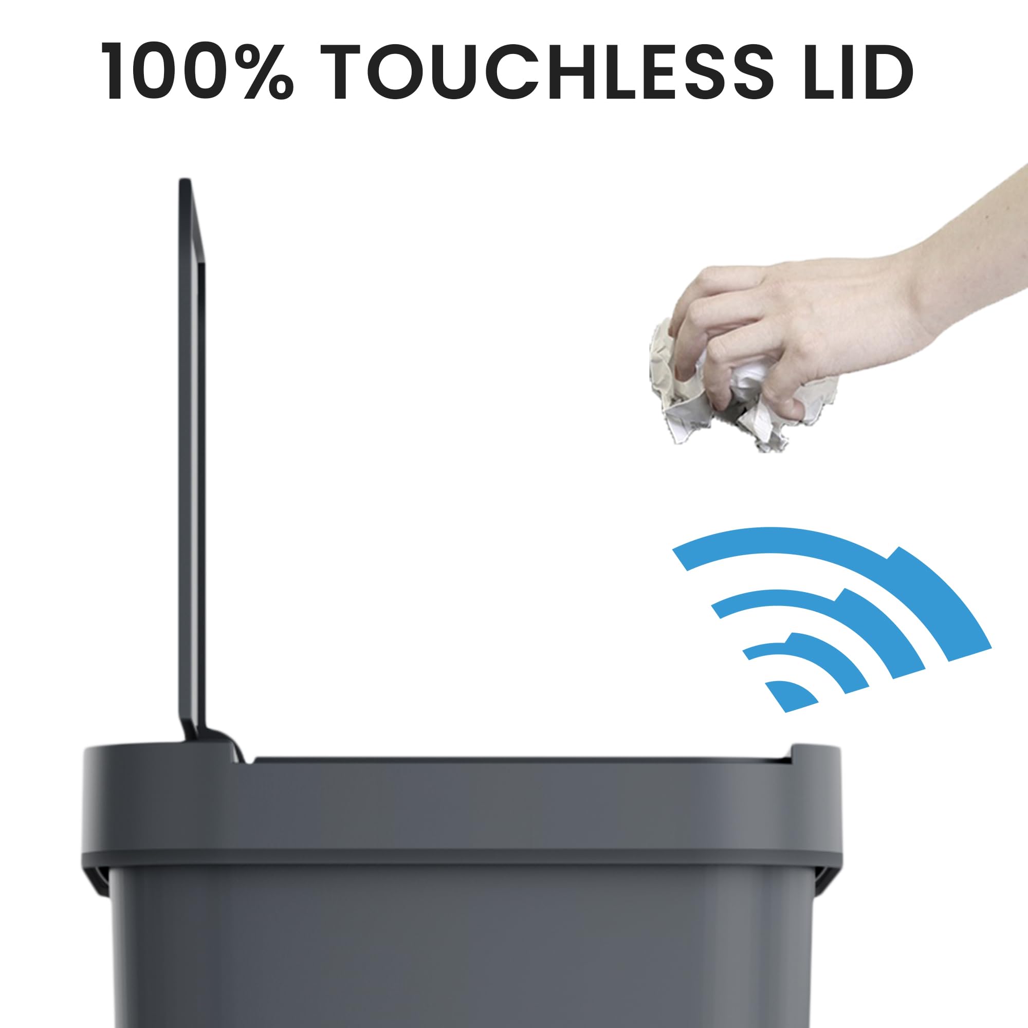 Itouchless Prime 13.2 Gallon Sensor Trash Can, Durable Dent-Proof Construction, Slim And Space-Saving Automatic Bin Great For Ki