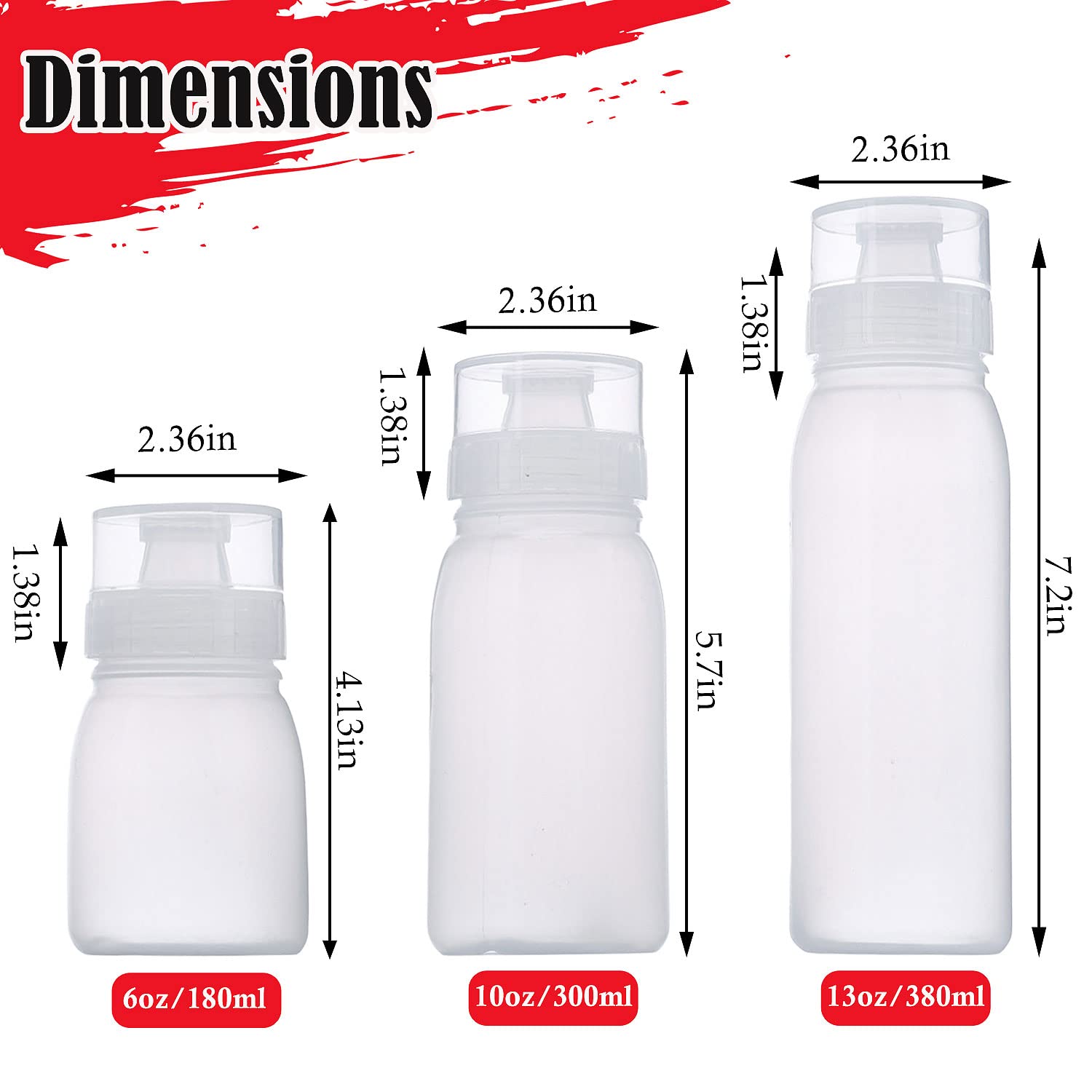 Ramfiyn Condiment Porous Squeeze Bottles, Small Salad Dressing Container, Squeeze Bottles For Sauces, Multi-Nozzle Salad Squeeze