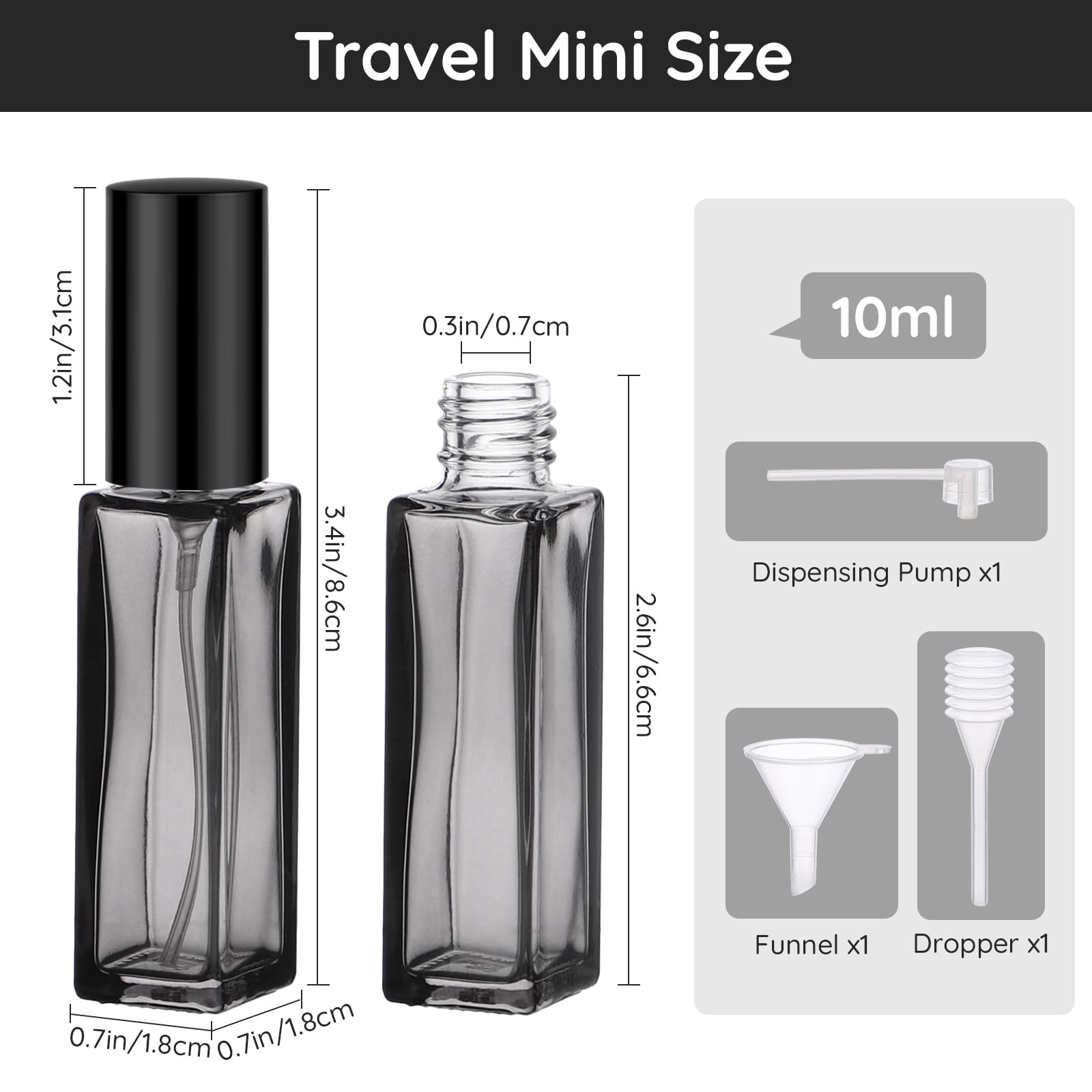 Segbeauty 5 Packs Travel Perfume Bottle Refillable, 10Ml Mini Portable Glass Spray Bottles Atomizer, Empty Cologne Sample Dispen