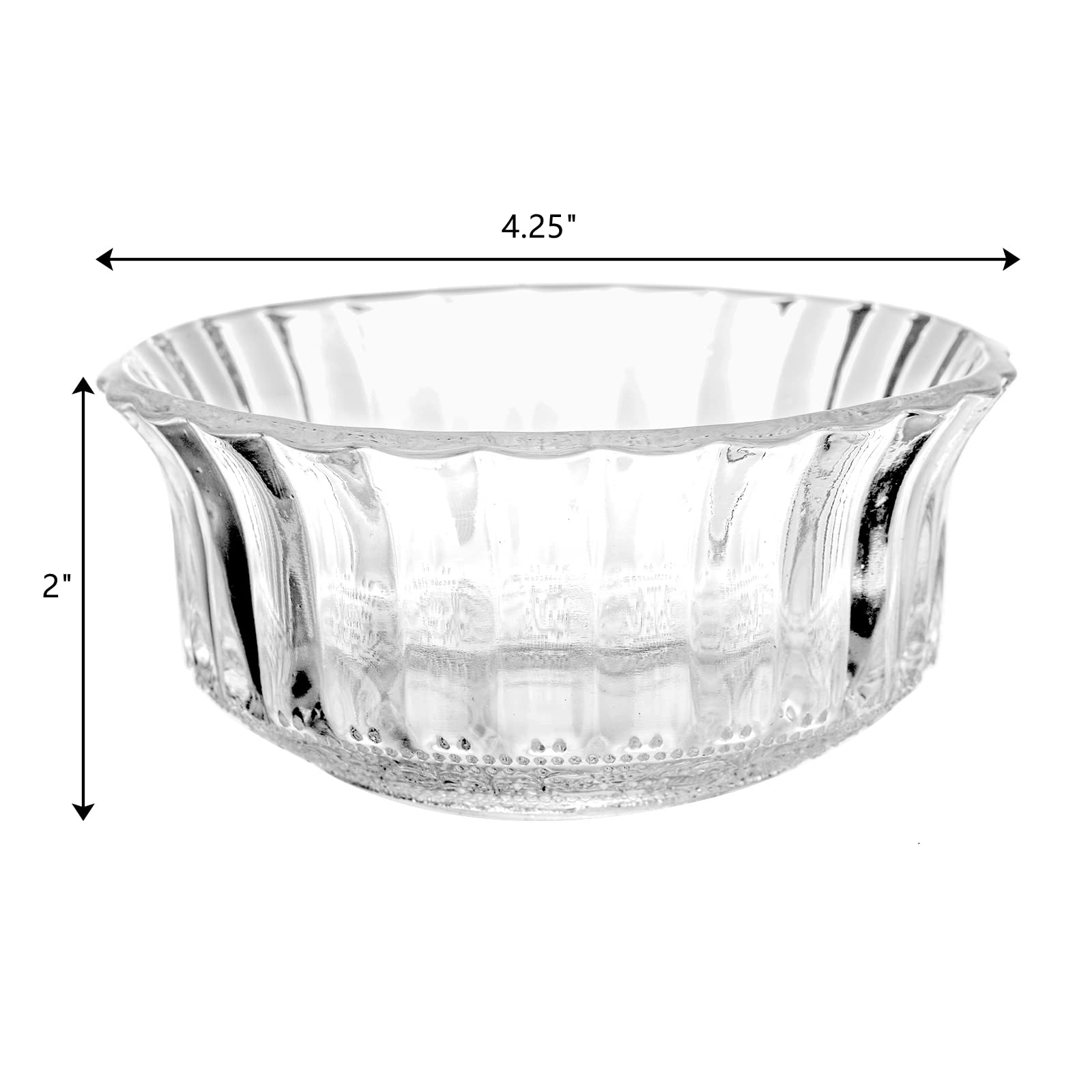 Frcctre 16 Pack 4 Inch Glass Bowls, 8.5 Oz Mini Glass Prep Bowls Salad Bowls Dessert Bowls Candy Bowl Serving Bowls For Kitchen