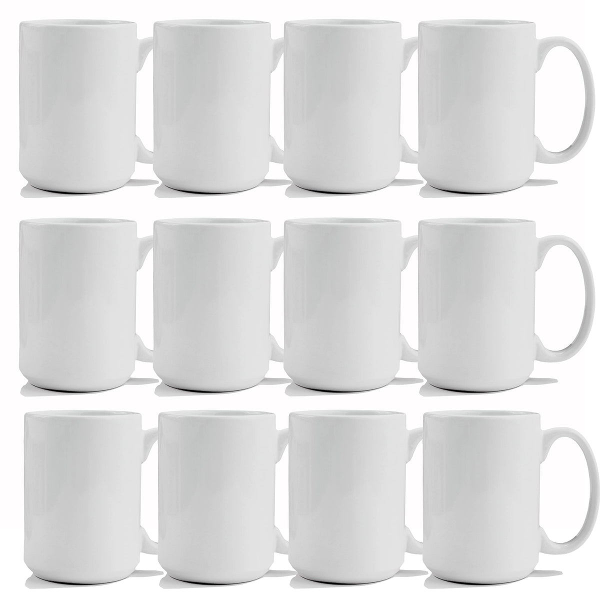 Tanglong Sublimation Mugs, Sublimation Mugs Blank,Sublimation Mugs 15 Oz,White Ceramic Sublimation Coffee Mugs, Bulk Mugs For Co