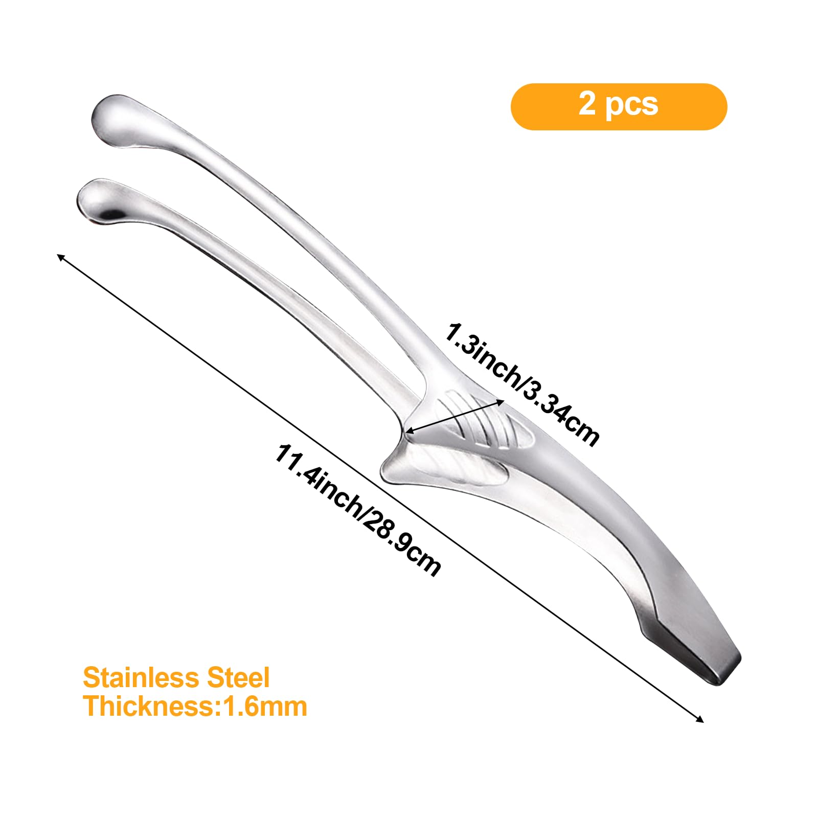 Yrmj 2 Pieces Stainless Steel Grill Tongs For Korean And Japanese Bbq Clean & Convenient Use,Non-Slip Serrated Tips,Ideal For Co