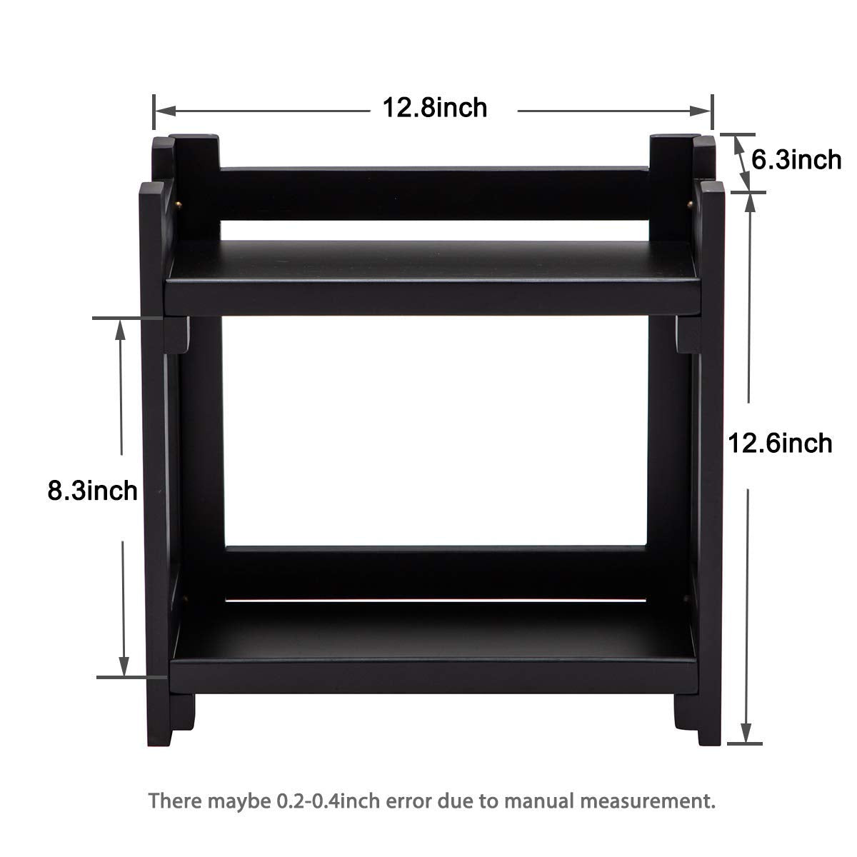 Gobam Cosmetic Organizer Multi-Function Vanity Makeup Organizer Holder For Bathroom, Assemble Easily No Screws, Black Bamboo