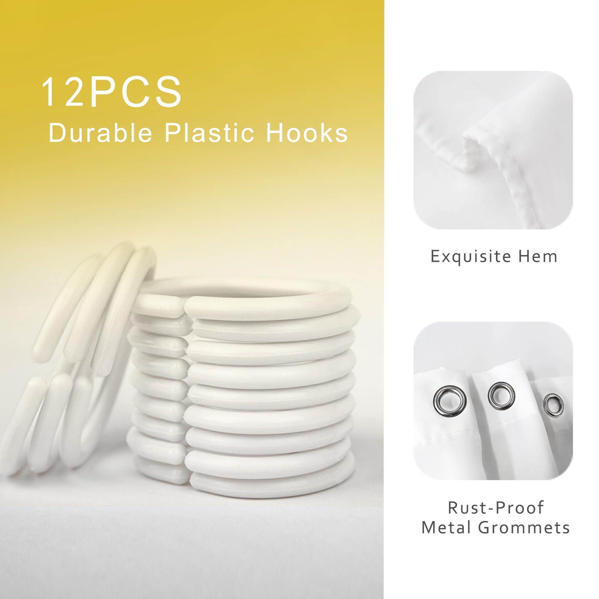 Riyidecor Funny Black Cat Shower Curtain 60Wx72H Inch Kids Cute Animal Lovely Kitten Yellow Rubber Duck Pet Lovers Modern Hilari