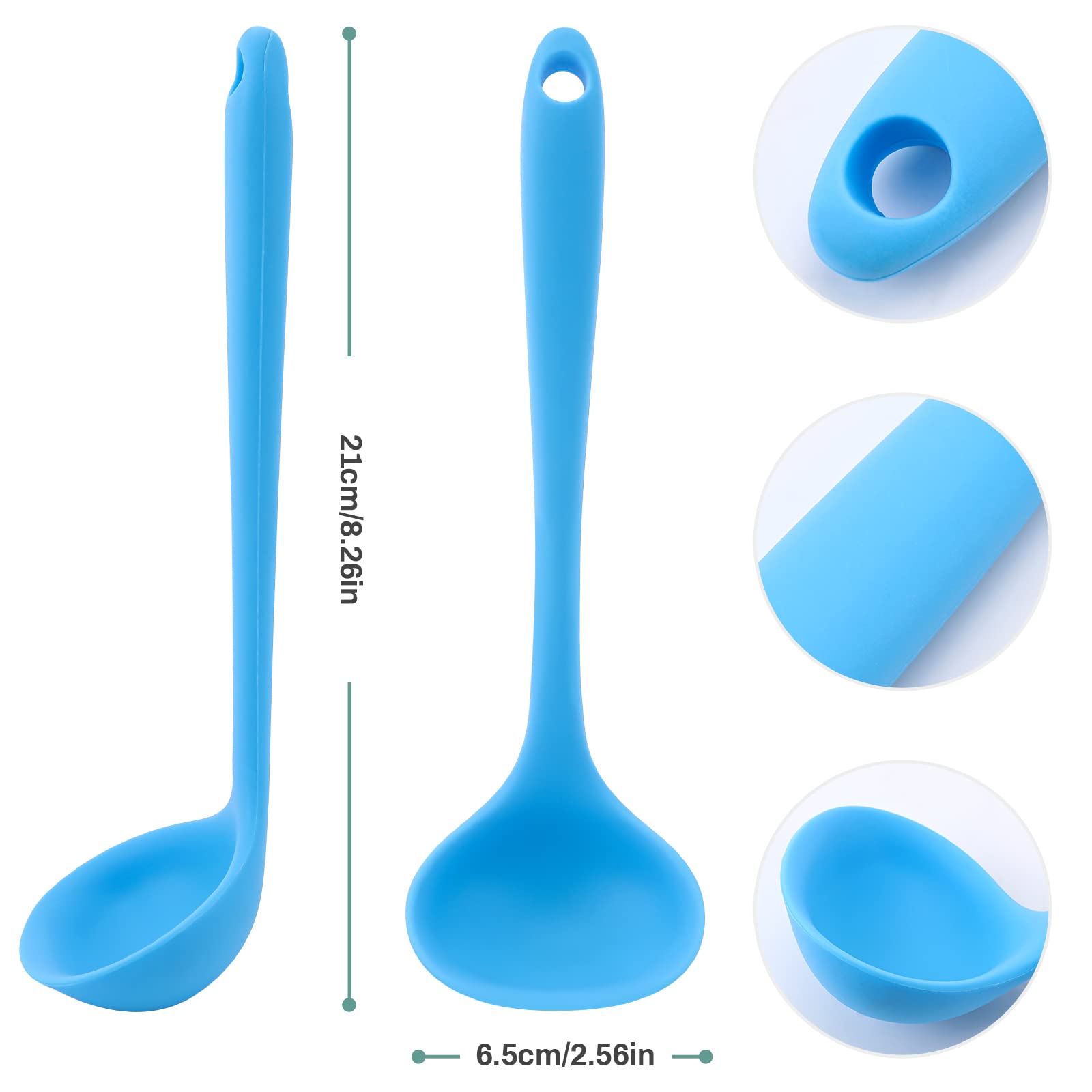 5 Pieces Silicone Ladles For Cooking - Small Soup Ladle Spoon Heat Resistant Kitchen Ladle Spoons, Cooking And Serving Spoon For