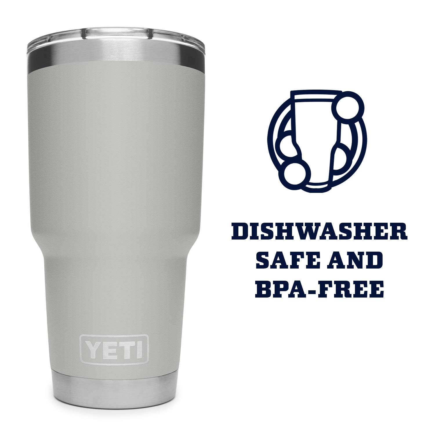 Yeti Rambler 30 Oz Tumbler Retired Colors, Stainless Steel, Vacuum Insulated With Magslider Lid, Granite Gray