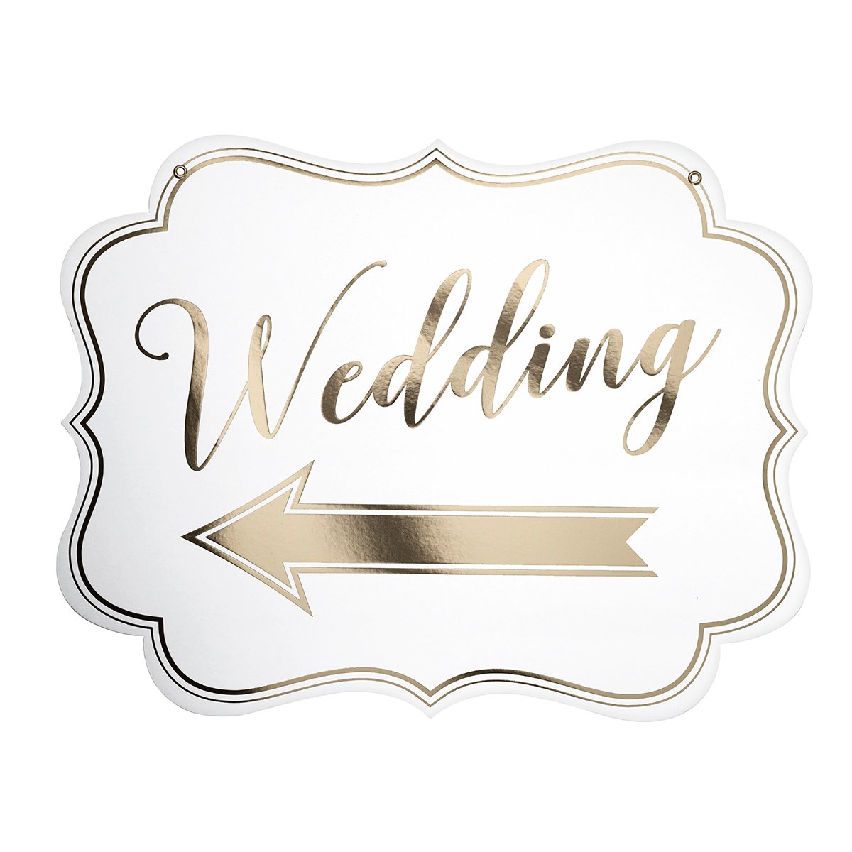 Lillian Rose White Arrow Wedding Sign, Gold