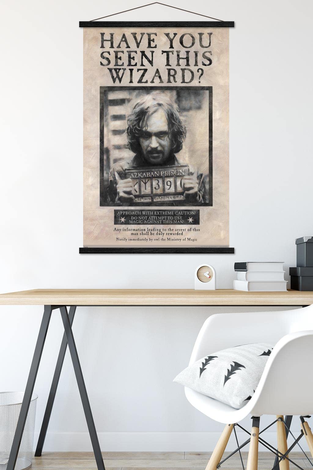 Trends International Harry Potter Sirius Black Wanted Poster 22.375" x 34" with Black Hanger Bundle