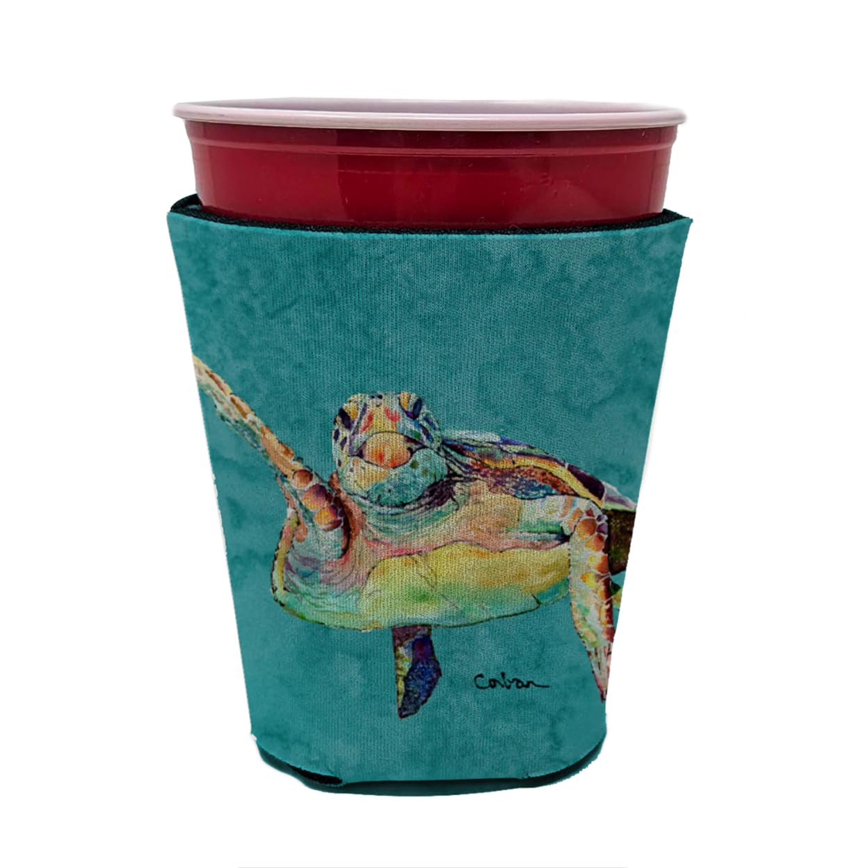 Turtle Hi Five Red Solo Cup Beverage Insulator Hugger