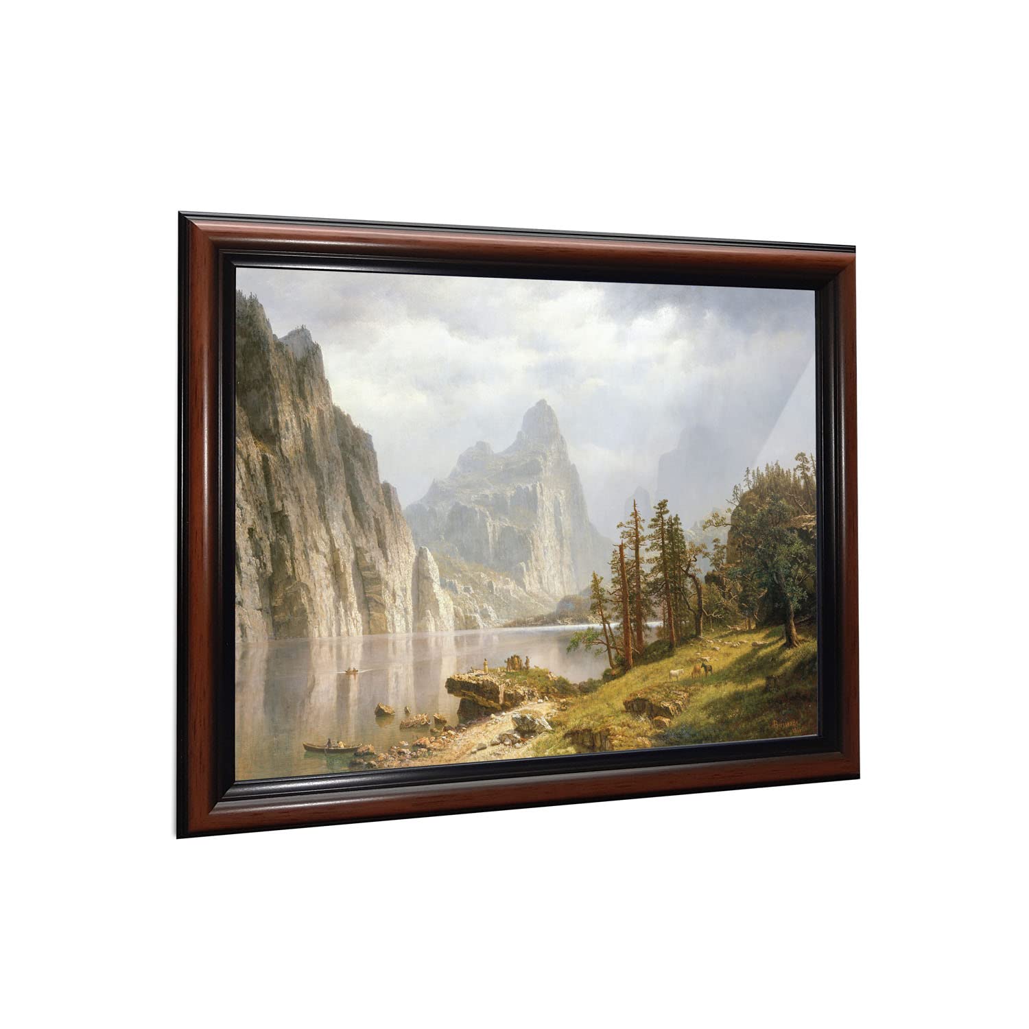 Crossroads Home Dcor Merced River Yosemite By Albert Bierstadt Framed Wall Art Print, Landscape Mountain Wall Art, 11X14, 2405W