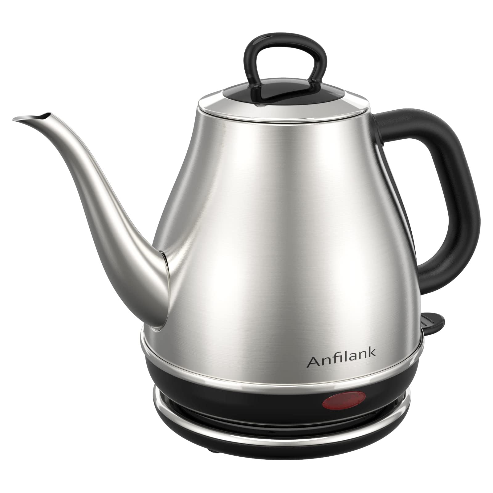 Anfilank Electric Gooseneck Kettle, 1L 1500W Fast Boil, 100% Stainless Steel Bpa Free Pour-Over Coffee & Tea Kettle, Water Boile