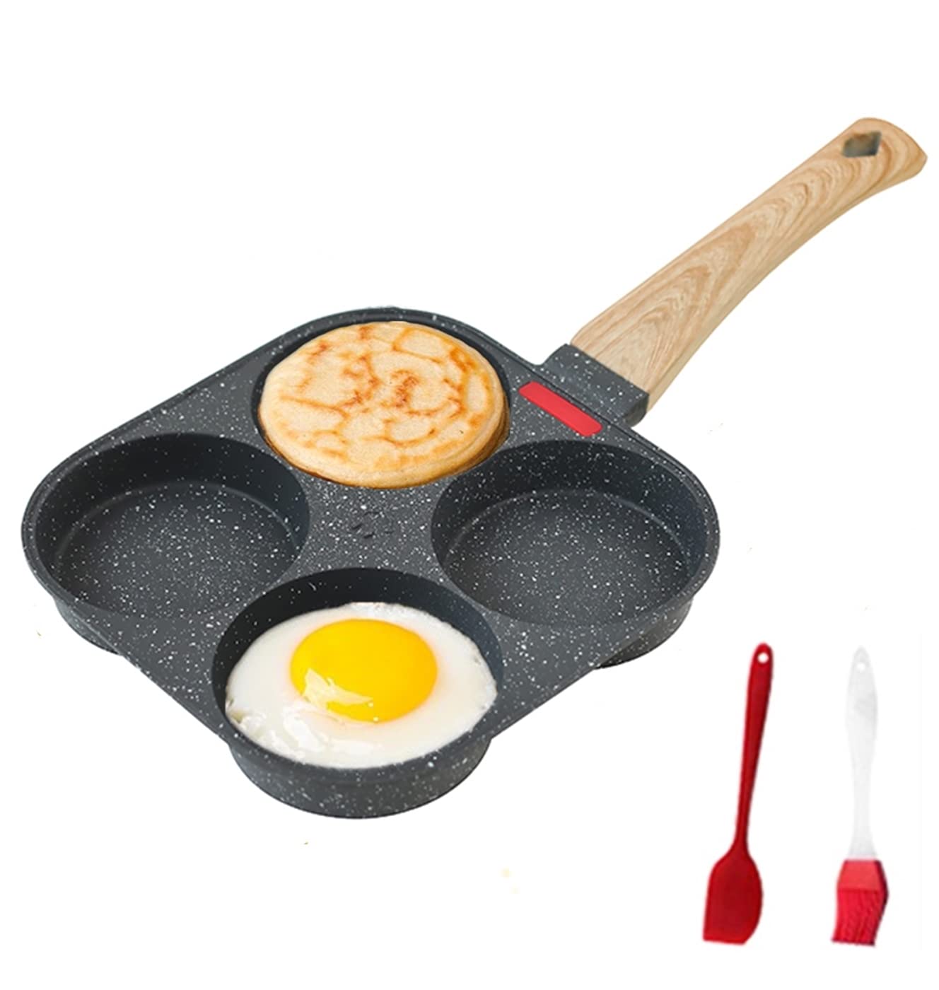 Hupecham 4-Cup Egg Pan Nonstick, And Healthy Granite Egg Frying Pan, Versatile Breakfast Skillet For Eggs, Pancakes, Plett, Crep