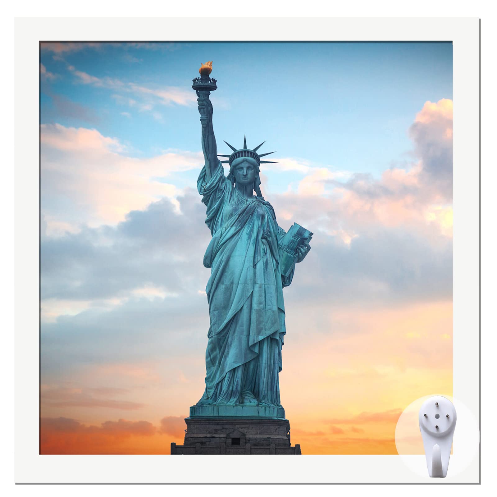 OMAIGAR 8x8 Picture Frame for 8by8 Square Poster Photo Canvas Certificate White High Transparent Photo Frame Wall Desktop Horizo