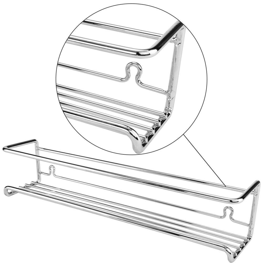 Southern Homewares Spice Rack Shelves, Set Of 4 Chrome Metal Kitchen Home Decor Accessory Pack