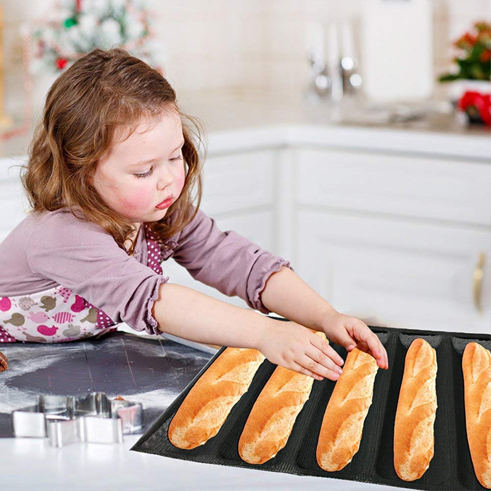 Silicone Bread Mold 5 Loaf Baking Mould Flexible Reusable Forms Shapes Non Stick Perforated