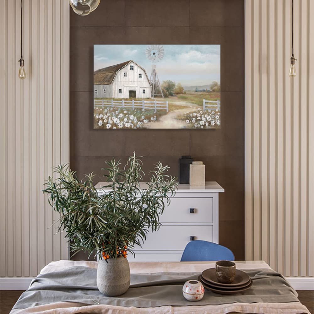 Pictures Of Barns Handpainted Wall Canvas Old Rustic Bedroom Windmill Wall Decor Farmhouse Barn Pictures Wall Art Blue Sky And W