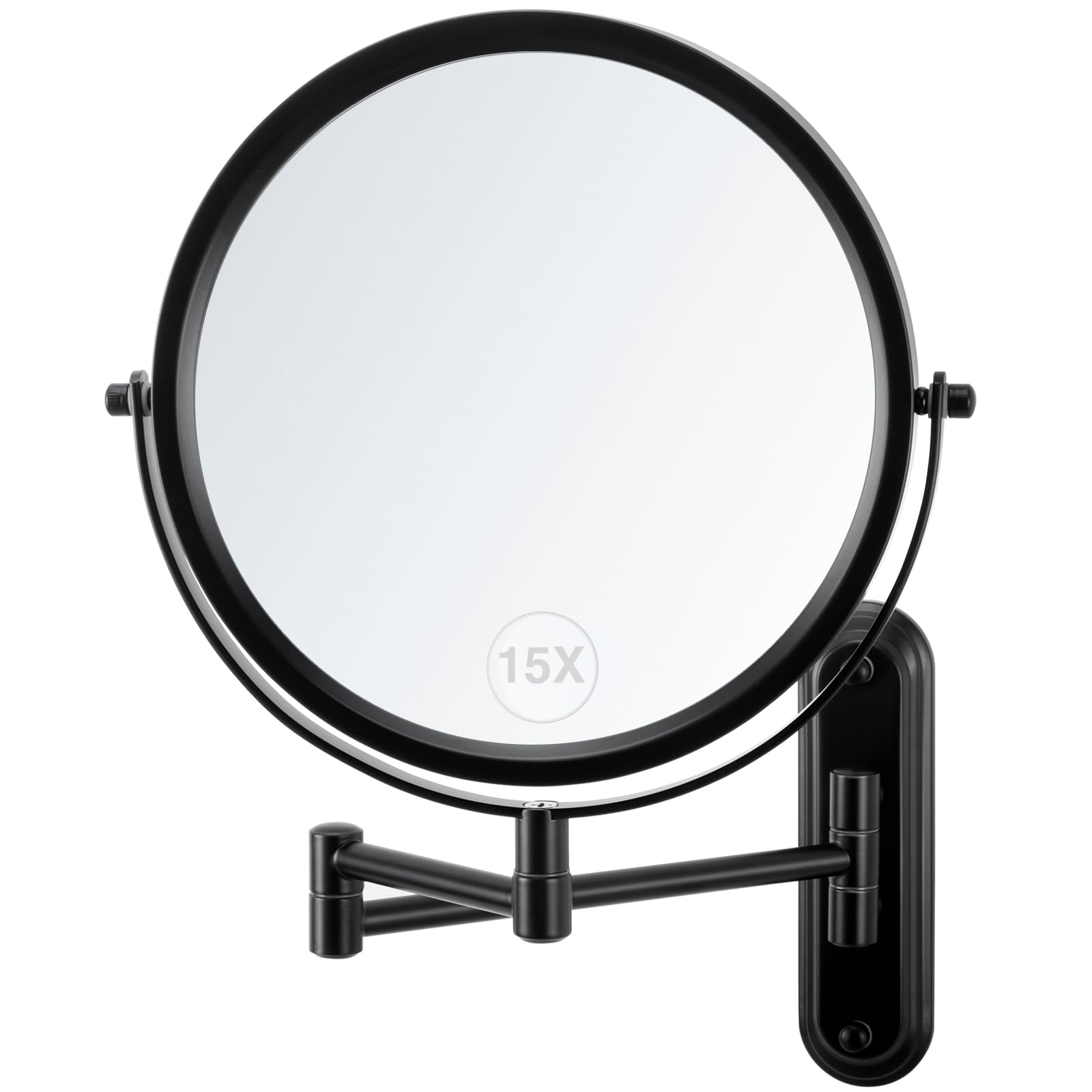 Vorremirr Wall Mounted Makeup Mirror - 1X/15X Magnifying Makeup Mirror With Extended Arm 360Swivel Vanity Mirror, 8.5In Double S