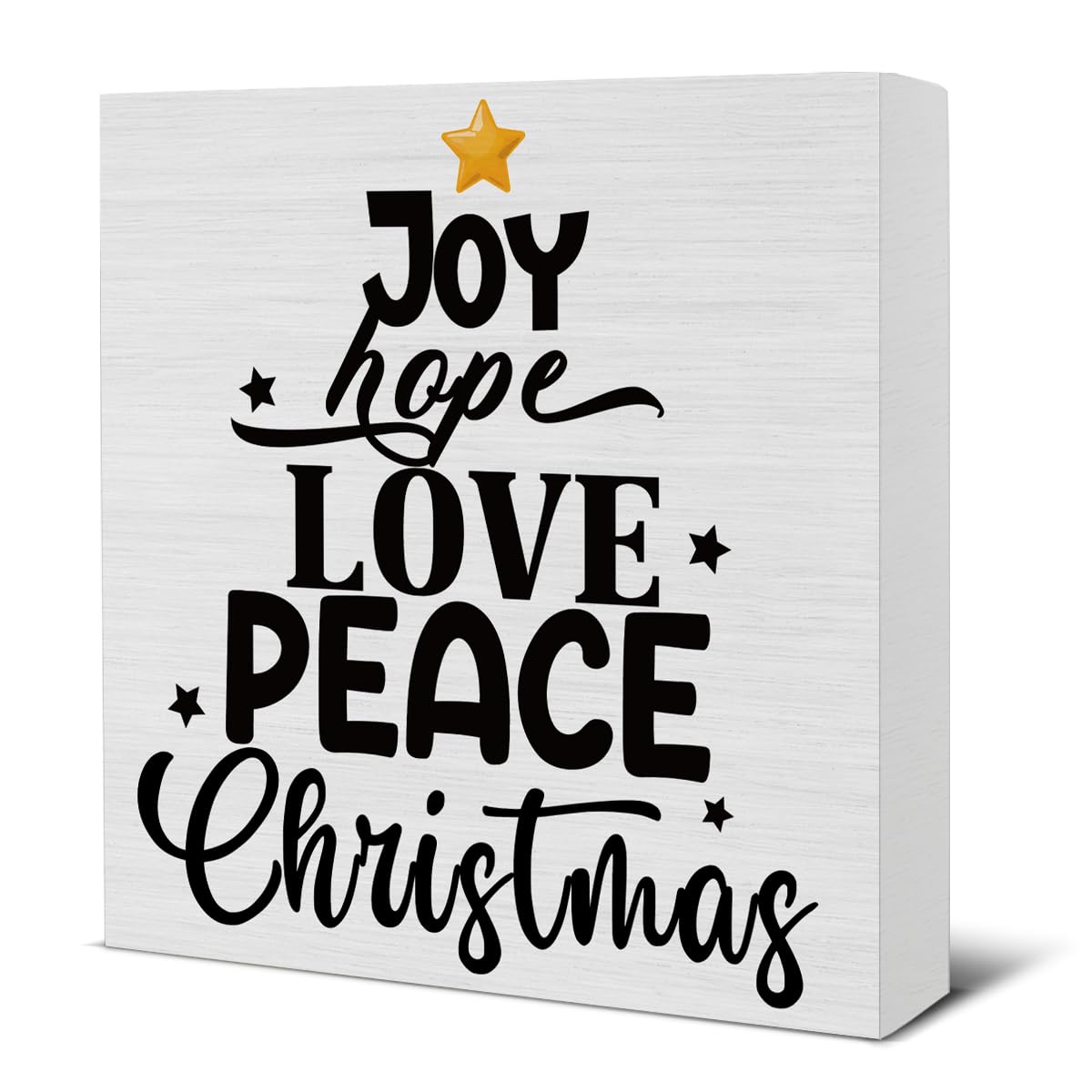 Indoor Christmas Decorations, Joy Hope Love Peace Christmas Wooden Sign, Rustic Christmas Decor, Christmas Decor for Desk Table 