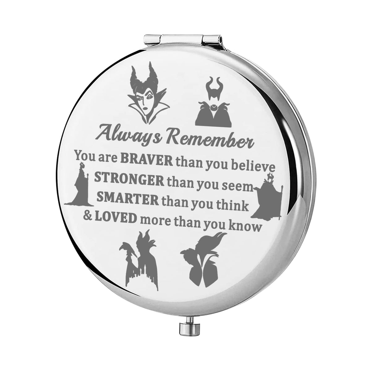 Keychin Evil Queen Pocket Mirror Villain Movie Fans Gifts You Are Braver Stronger Smarter Than You Think Compact Mirror For Wome