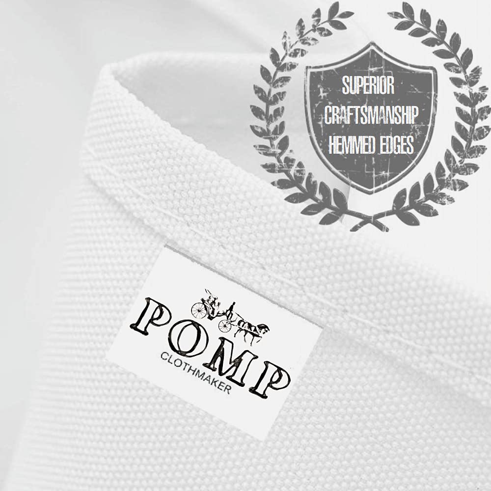 Pomp White 52'' X 52'' Inch Square Premium Polyester Tablecloth | Wrinkle + Stain Resistant Easy Care Fabric | Fits Square Or Ro