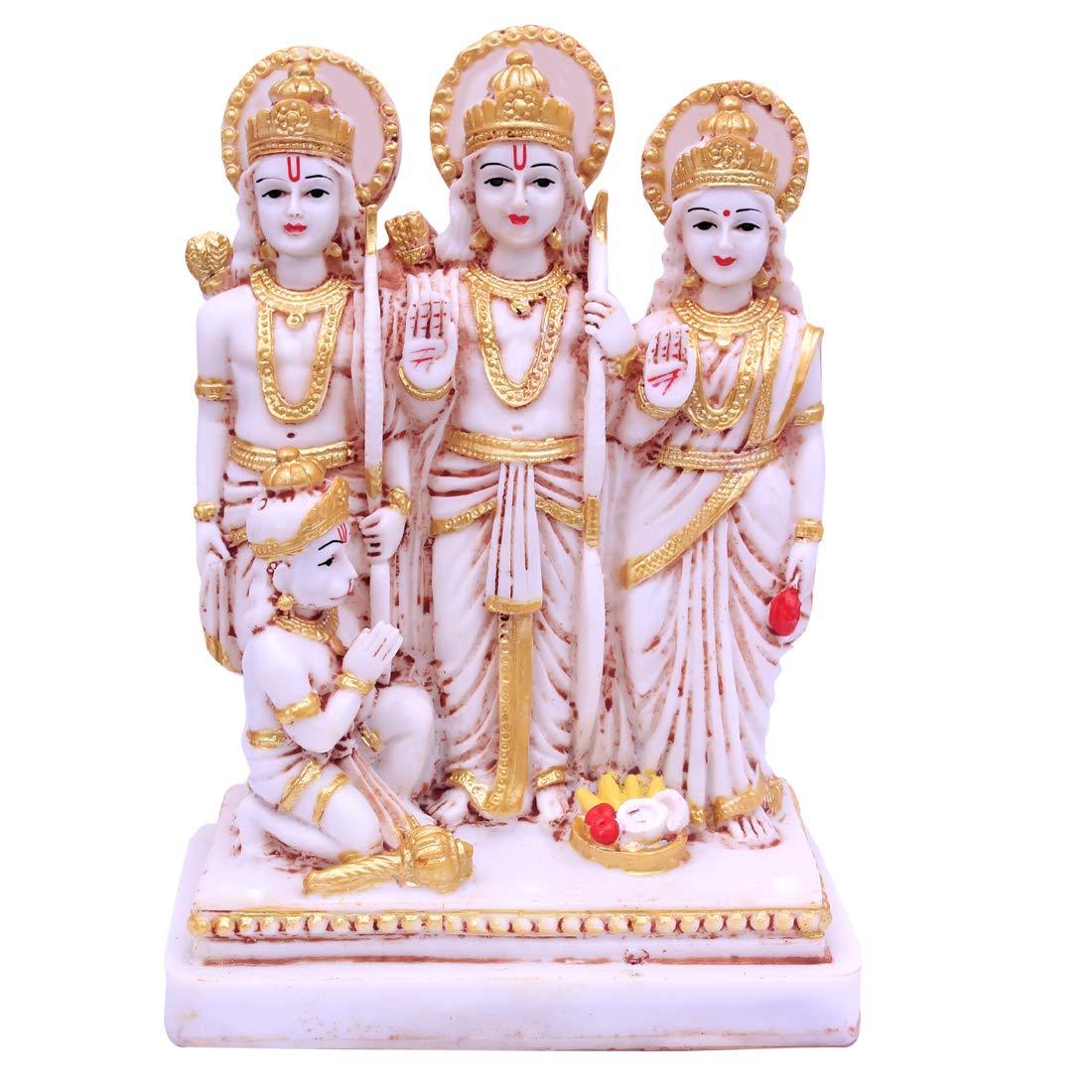 Buji Craft Shri Ram Darbar Laxman Hanuman Sita Rama Parivaram Ramaparivaram Showpiece Figurine Idol Murti Mandir Pooja Outdoor G