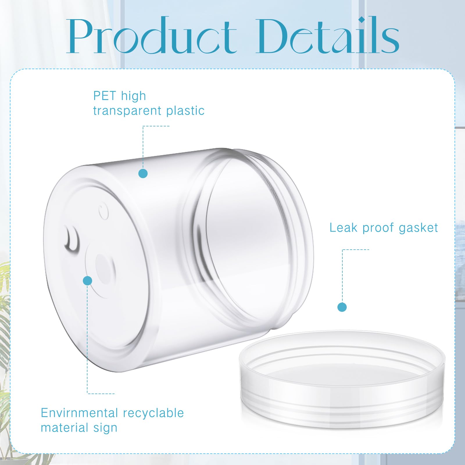 Satinior 100 Pcs Plastic Jars With Lids Small Containers Lids Wide Mouth Small Plastic Containers For Lotion Cream Rhinestones B