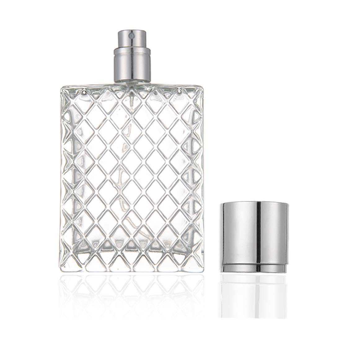 Enslz 100Ml 3.4 Oz Refillable Spray Perfume Bottles Large Cosmetic Fine Mist Atomizer Empty Portabe Clear Glass Essential Oil Co
