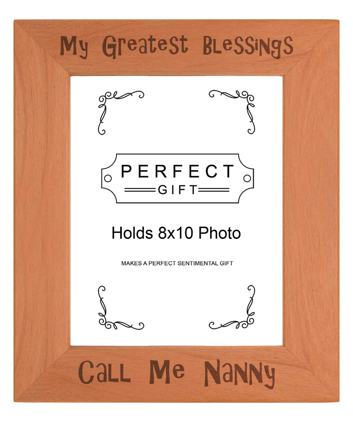 ThisWear Best Nanny Ever Gifts Nanny My Greatest Blessings Call Me Nanny Wood Engraved Portrait 8x10 Photo Frame