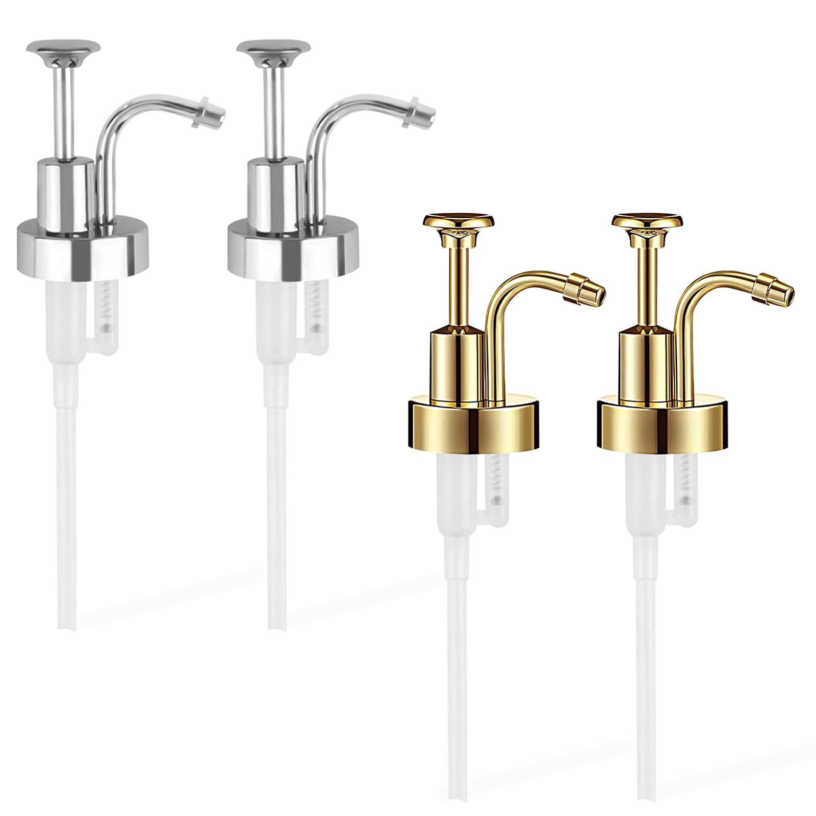 Bangboom 4 Pieces Coffee Syrup Pump, Skinny Syrup Pumps Fit Coffee Syrup Dispenser With 1.3'' Dia, Bottle Pumps For Flavored Syr