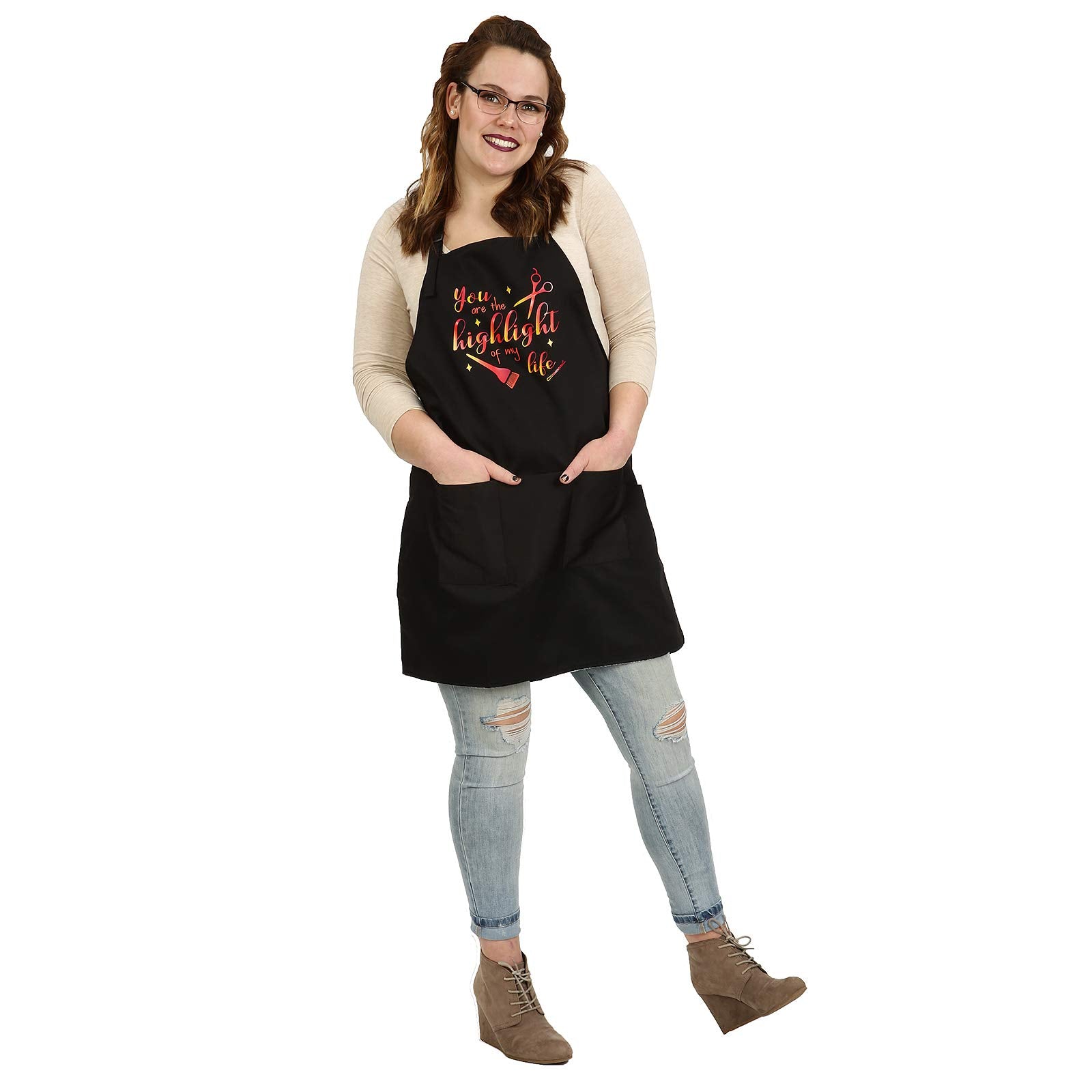 Plum Hill You Are The Highlight Of My Life Hair Stylist Apron For Salon Or Home Hair Cutting (Sunset)