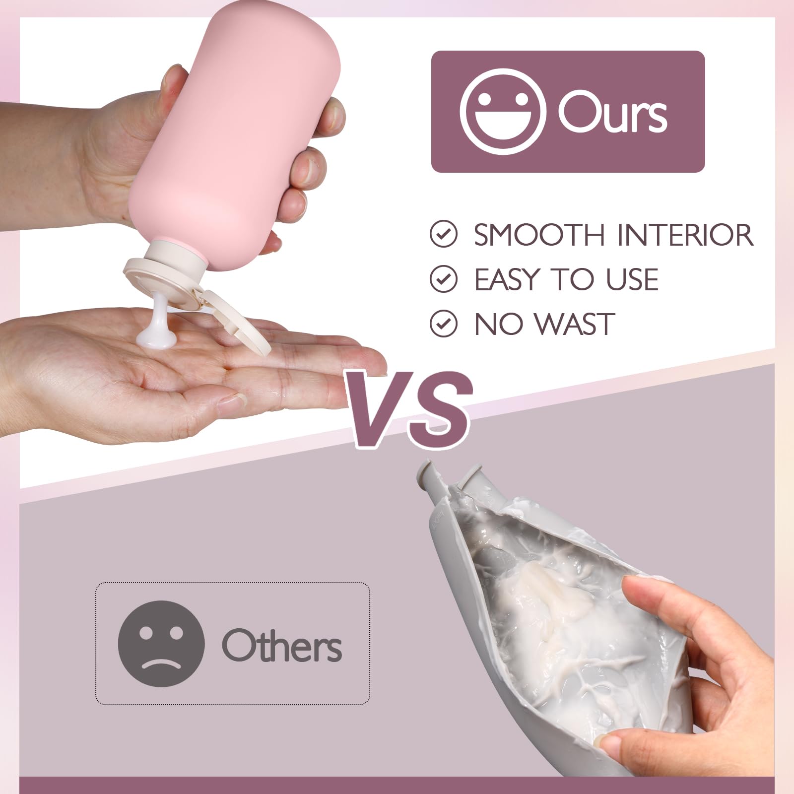 Asevat 10 Oz Plastic Leak Proof Travel Bottles For Toiletries, Plastic Travel Size Containers, Shampoo And Conditioner Bottles P