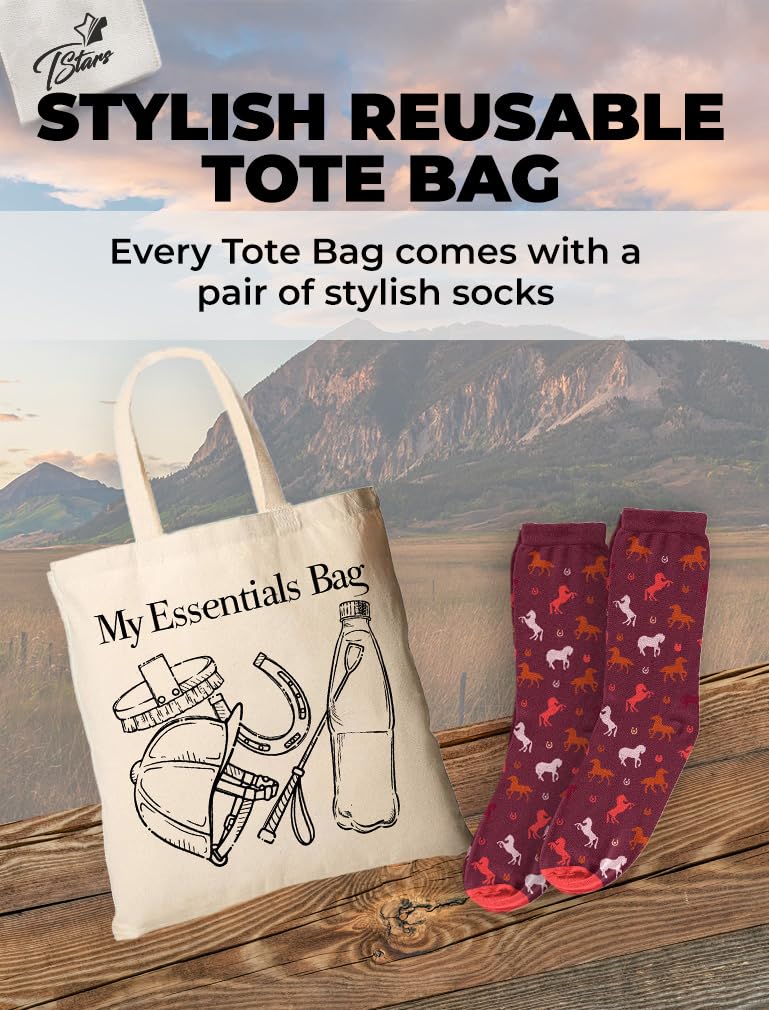 Canvas Tote Bag For Women Horse Gear Reusable Bag For Shopping Tote Bag Horse Essentials