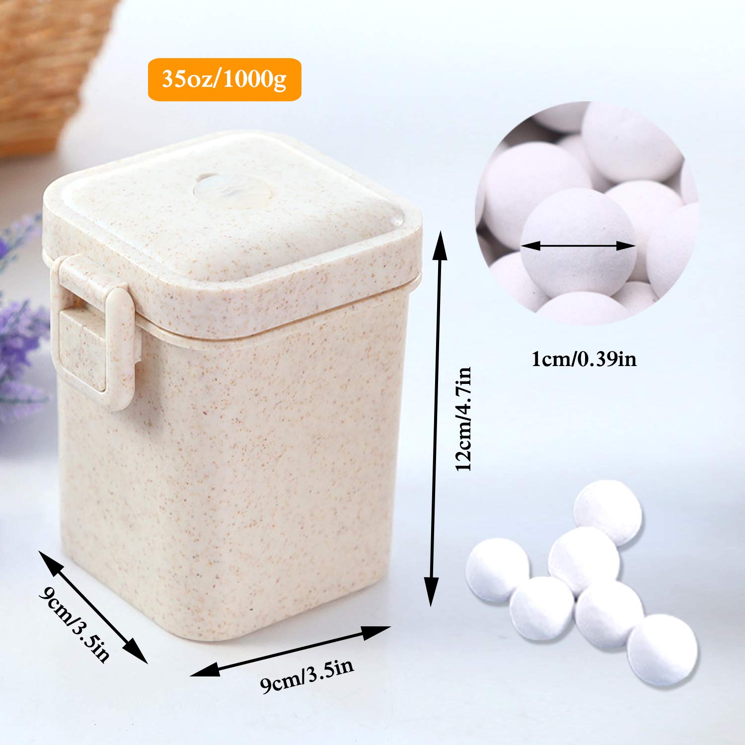 Hommtina 2.2Lb Ceramic Pie Weights Baking Beans Pie Crust Reusable 10mm Weights Natural Ceramic Stoneware with Wheat Straw Conta