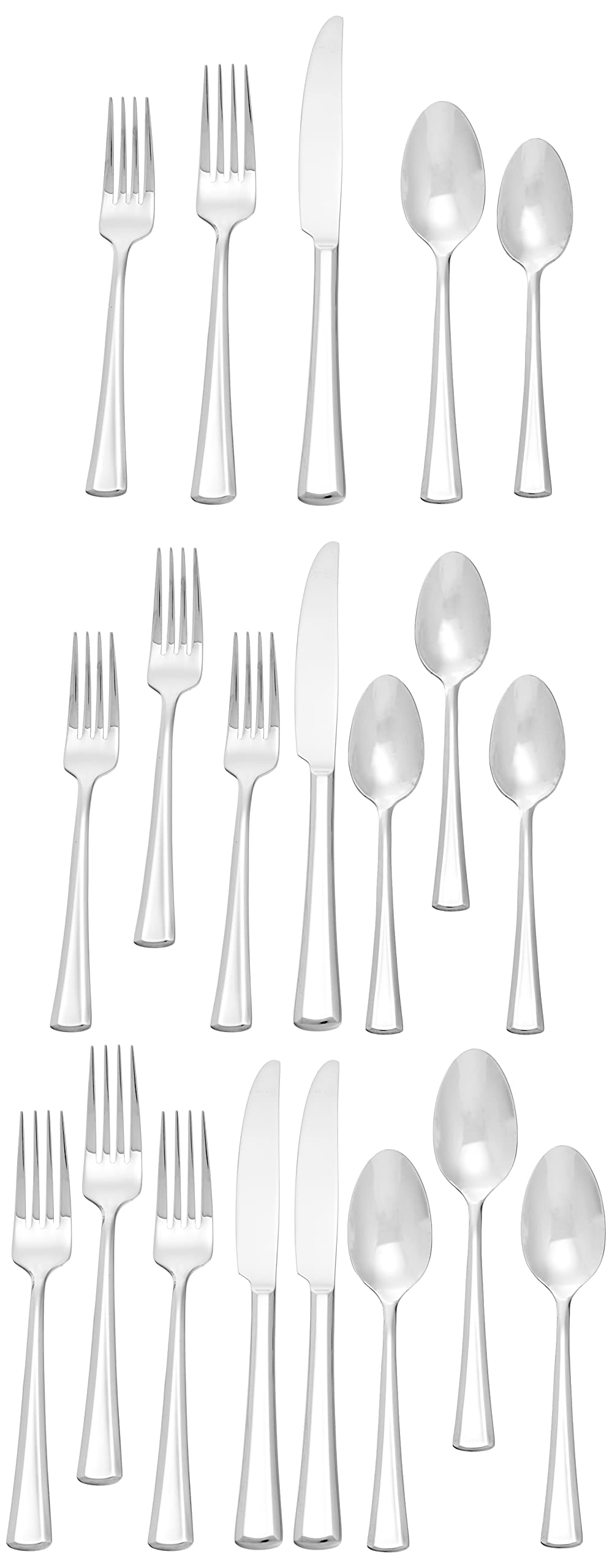 Oneida Noble 20-Piece Flatware Set, Service for 4, 18/0 Stainless Steel, Silver