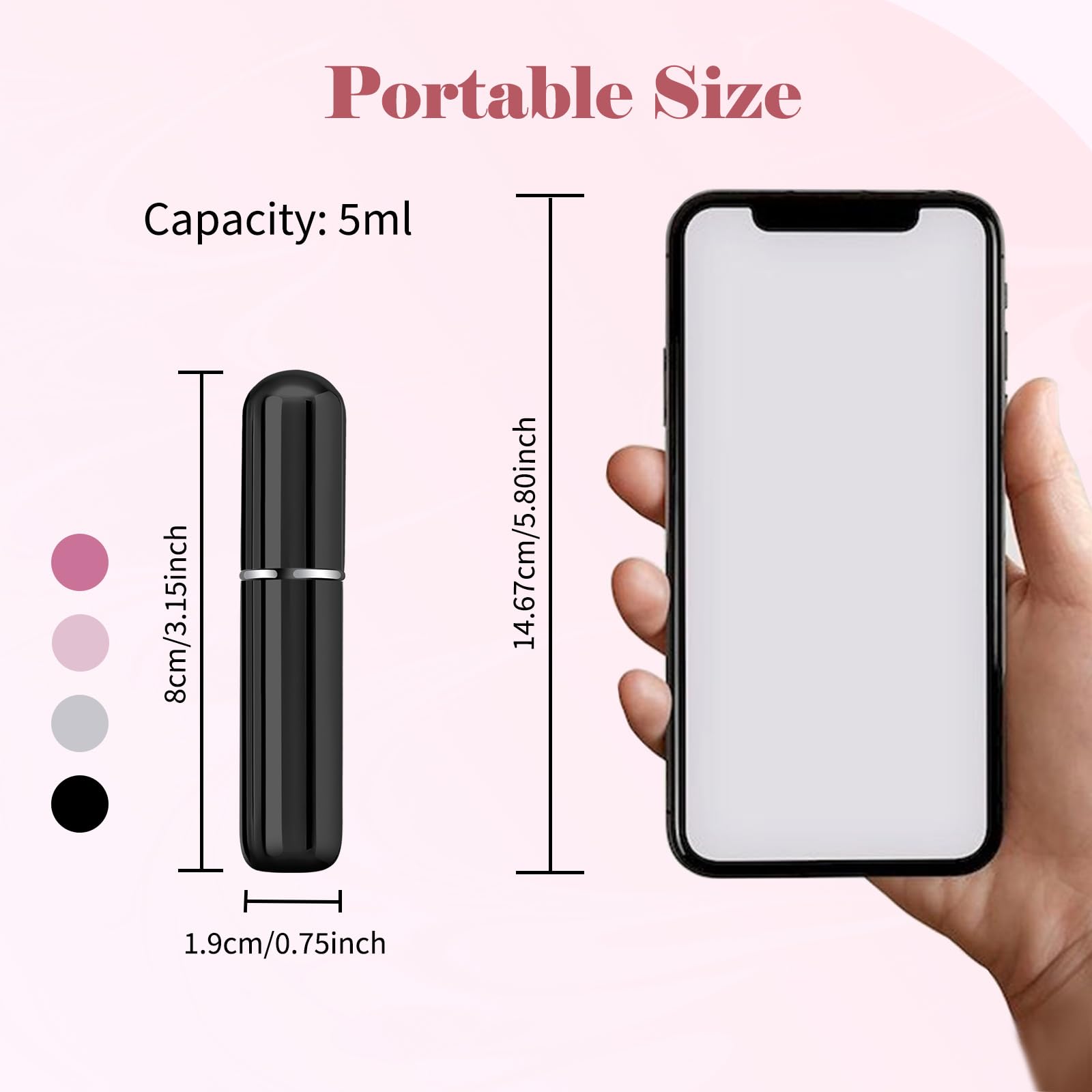 Obsgumu 4Pcs Mini Perfume Travel Bottle, Perfume Atomiser Refillable, 5Ml Spray Bottles, Portable For Travel Holiday Women Man