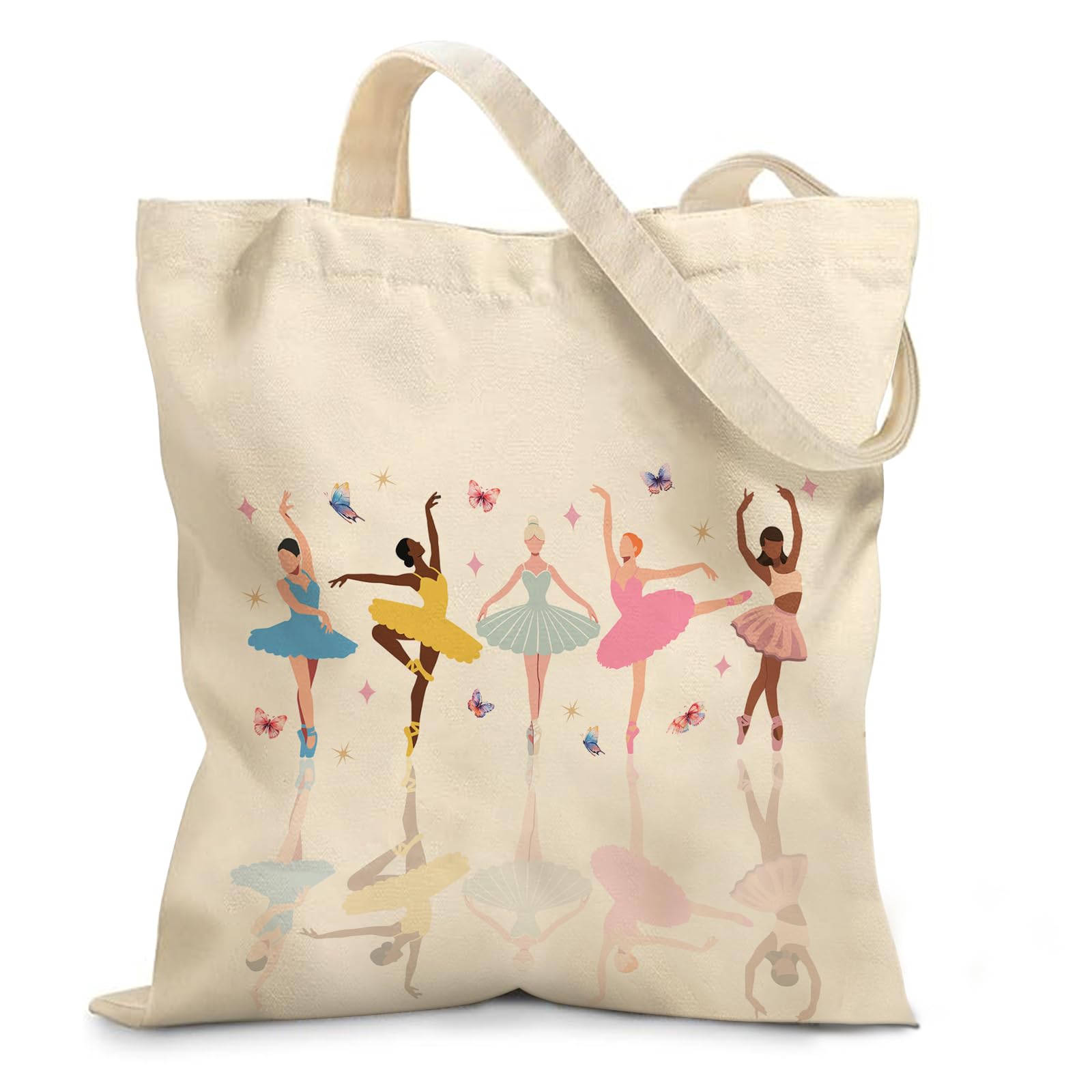 Just a Girl Who Loves Dogs Tote Bag - Cute Cartoon Dog Print Canvas Tote for Women | Adorable Puppy Pattern with Funny Saying, M