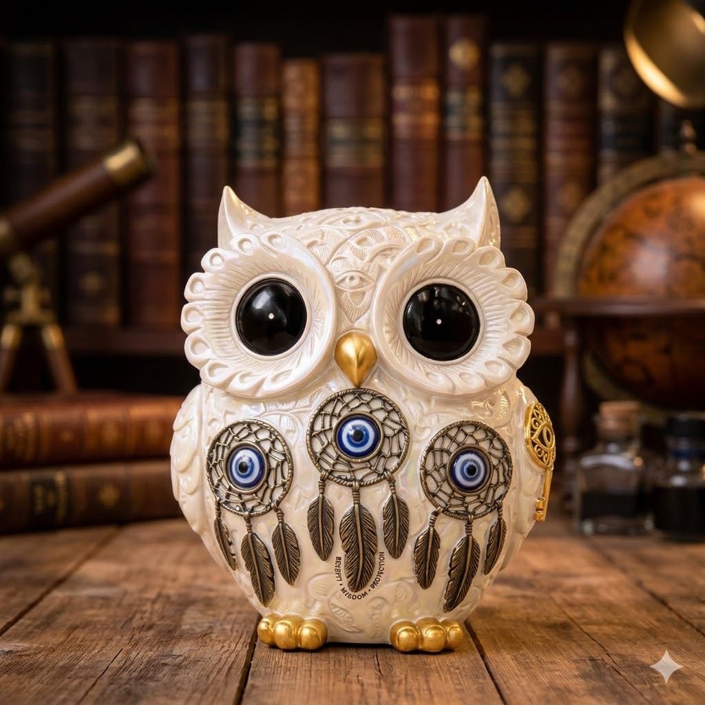 Pickartme Evil Eye Owl Statue For Good Luck L Feng Shui & Vastu Ii Evil Eye Ii Showpiece For Home Decor