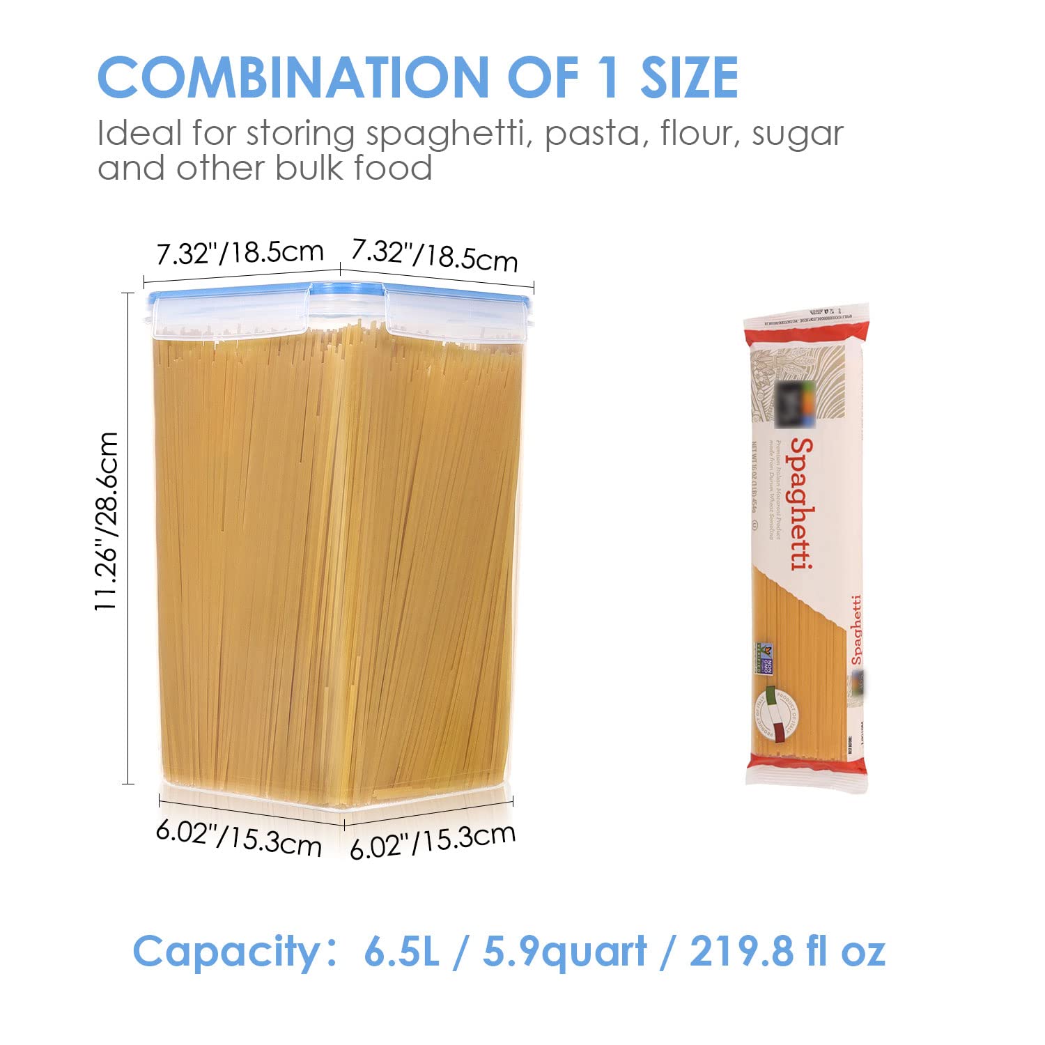Vtopmart Extra Large Tall Airtight Food Storage Containers 4 Pieces 5.9Qt / 6.5L-Plastic Pba Free Kitchen Pantry Storage Contain