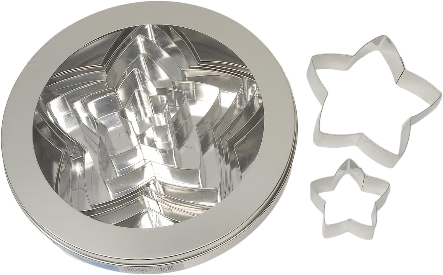 Ateco Plain Edge Star Cutter Set In Graduated Sizes, Stainless Steel, 10 Pc Set