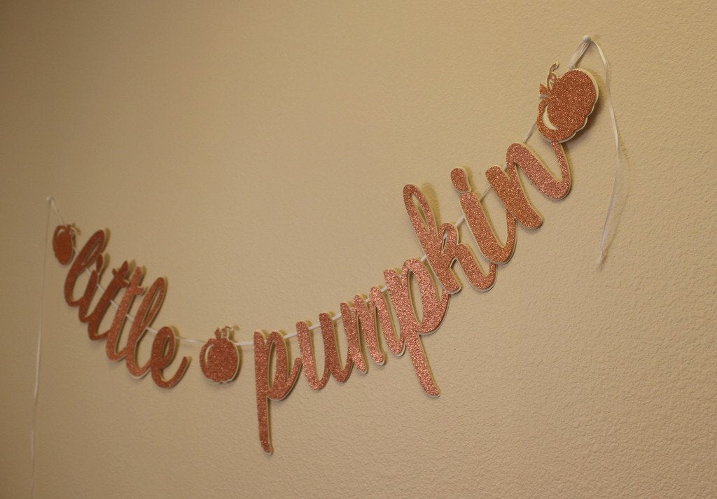 All About Details Copper Little Pumpkin Cursive Banner