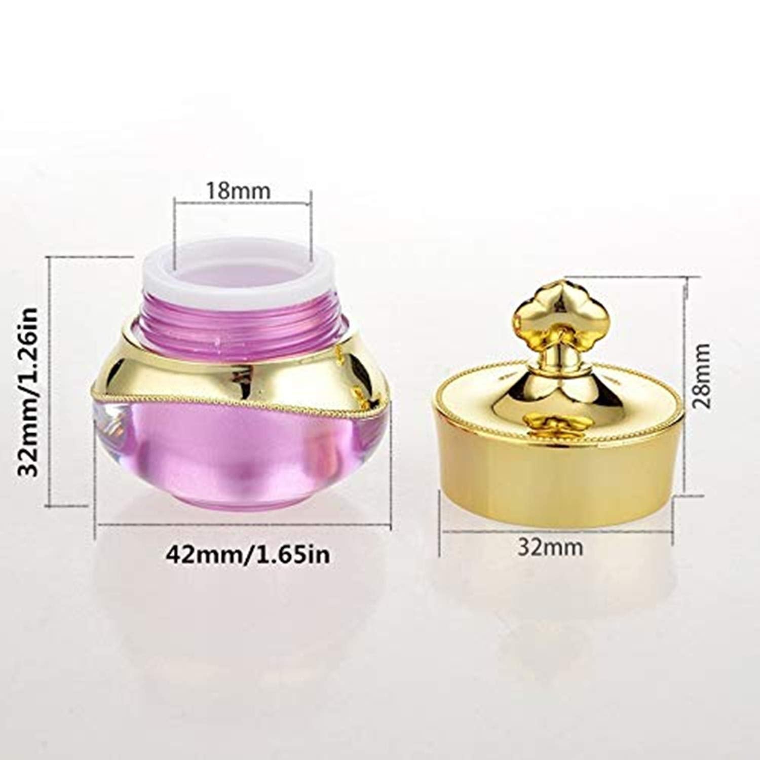 Healthcom 10 Packs 5 Gram/5Ml Gold Crown Empty Cream Jars Lip Balm Bottles Container Refillable Cosmetic Sample Jars Makeup Plas