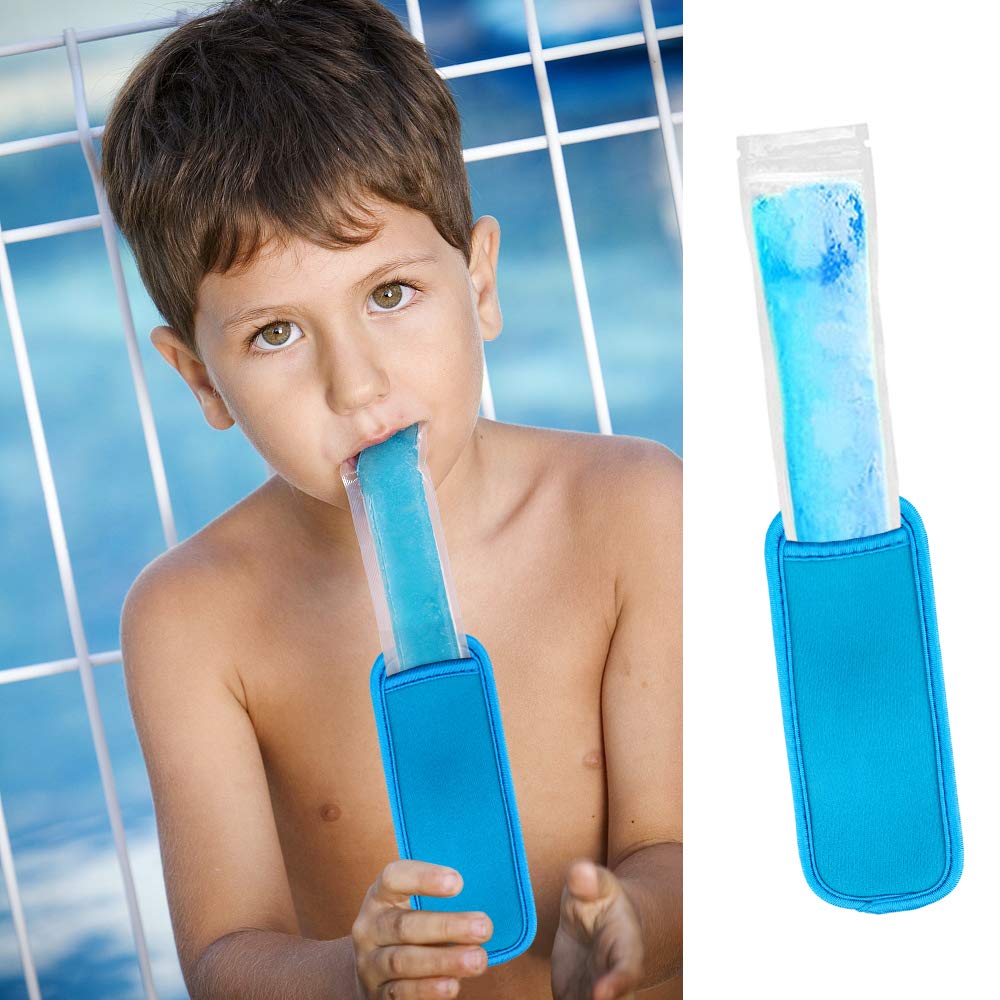 Janyun 24 Pack Reusable Popsicle Bags Ice Pop Sleeves Antifreezing Sleeves, 8 Colors