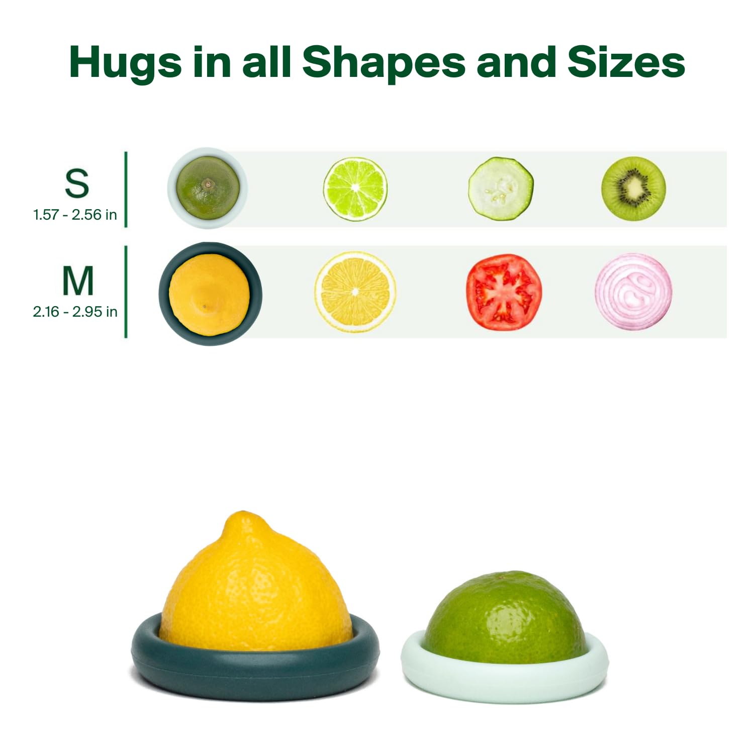 Food Huggers 2Pc Reusable Silicone Citrus Savers | Bpa Free & Dishwasher Safe | Fruit Produce Storage For Orange, Lemon, Lime, B