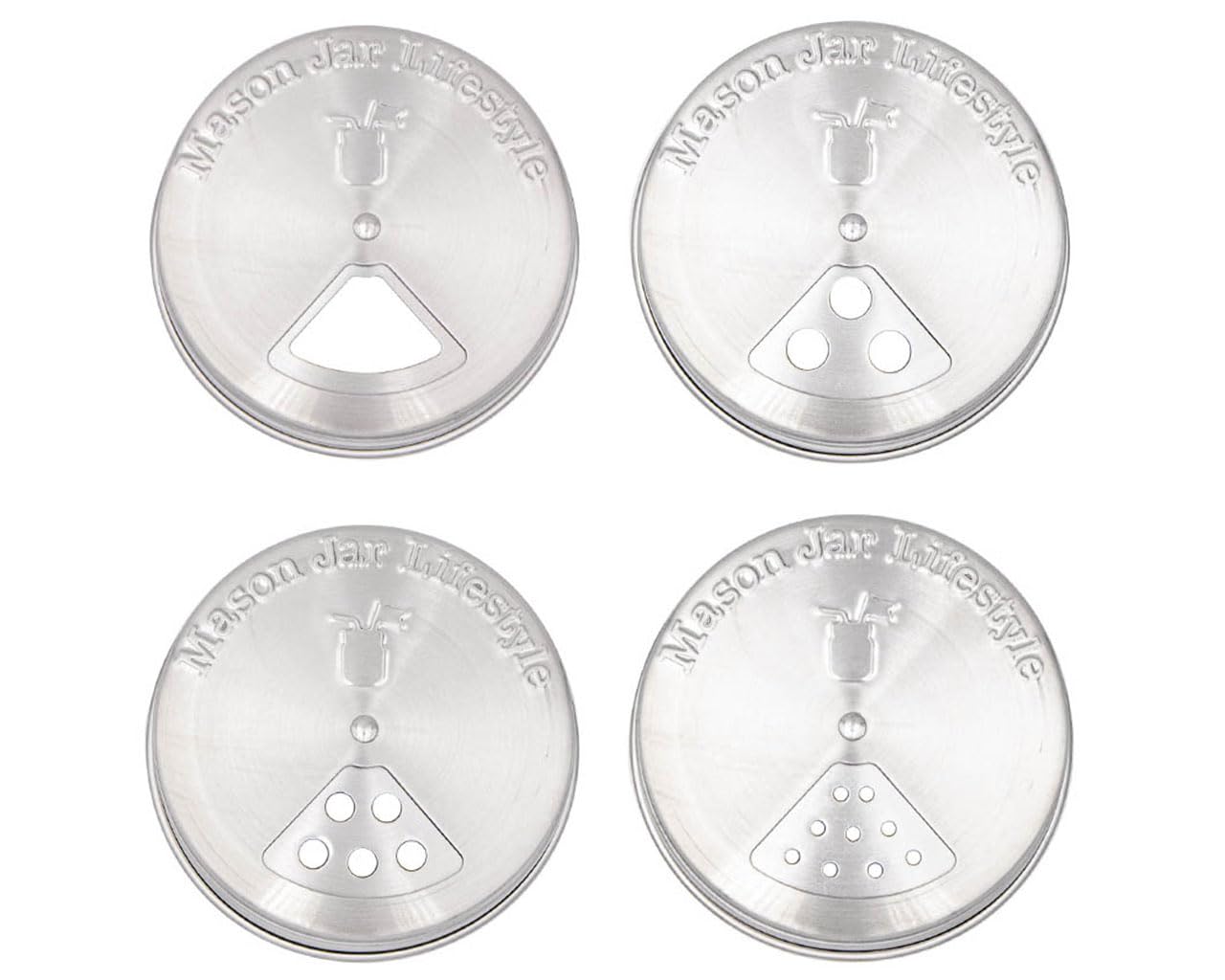 4 Pack Stainless Steel Spice Shaker Lid For Mason Jars (Regular Mouth)