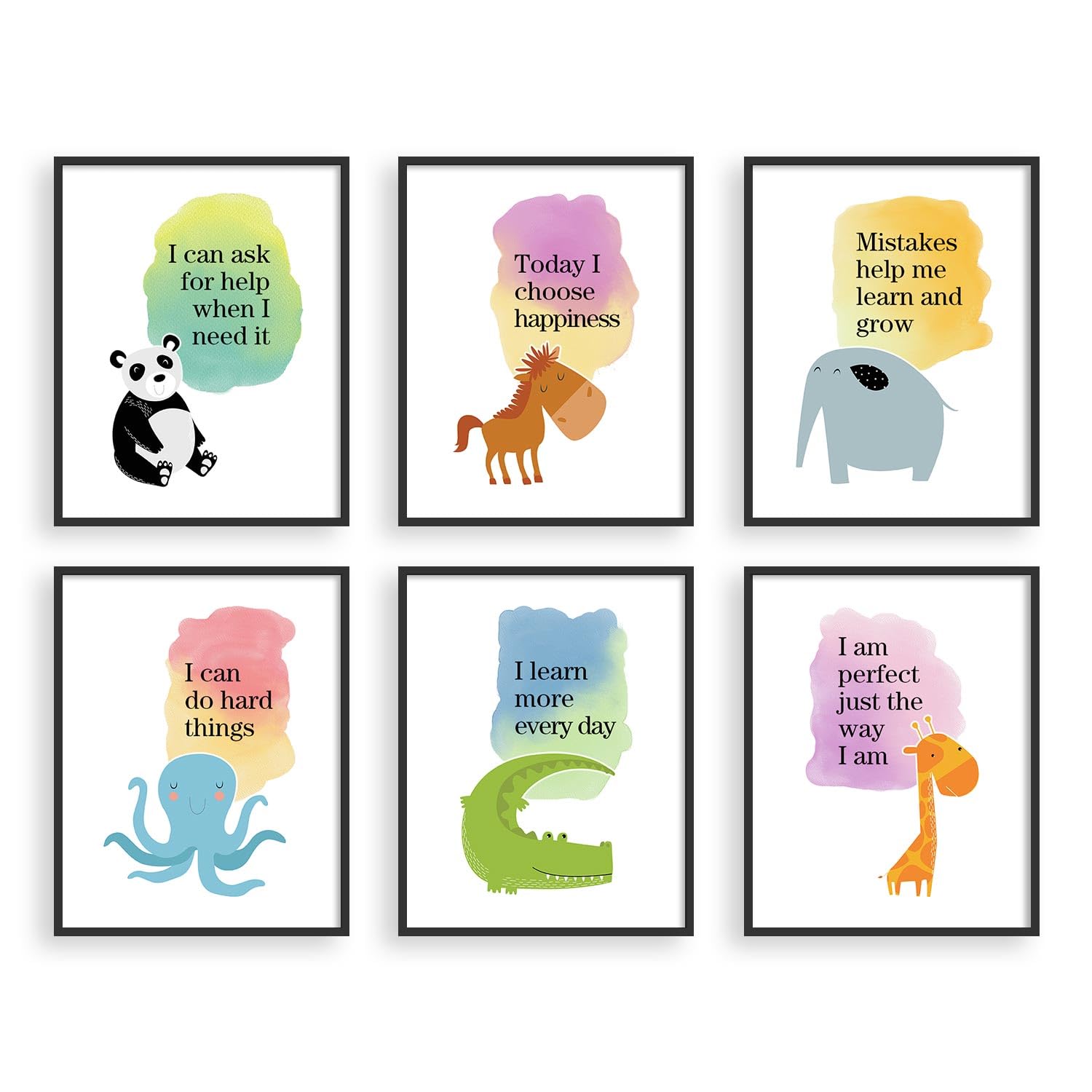 Heilkee Positive Affirmations Wall Decor Inspirational Quotes Wall Art With Encouragement For Kids Positive Saying Prints Back T