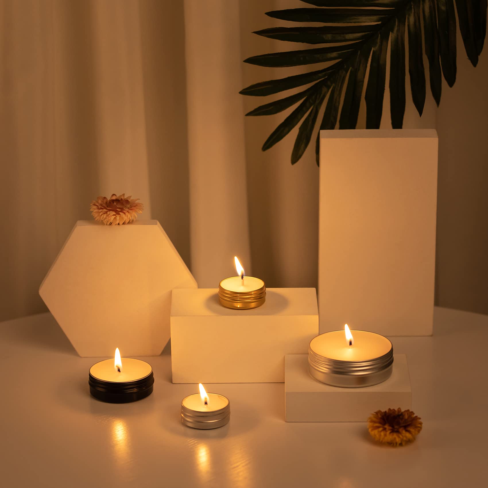 2 Oz / 60Ml Screw Top Aluminum Tin Jar With Screw Lid And Blank Labels - Pack Of 23 (Orange)