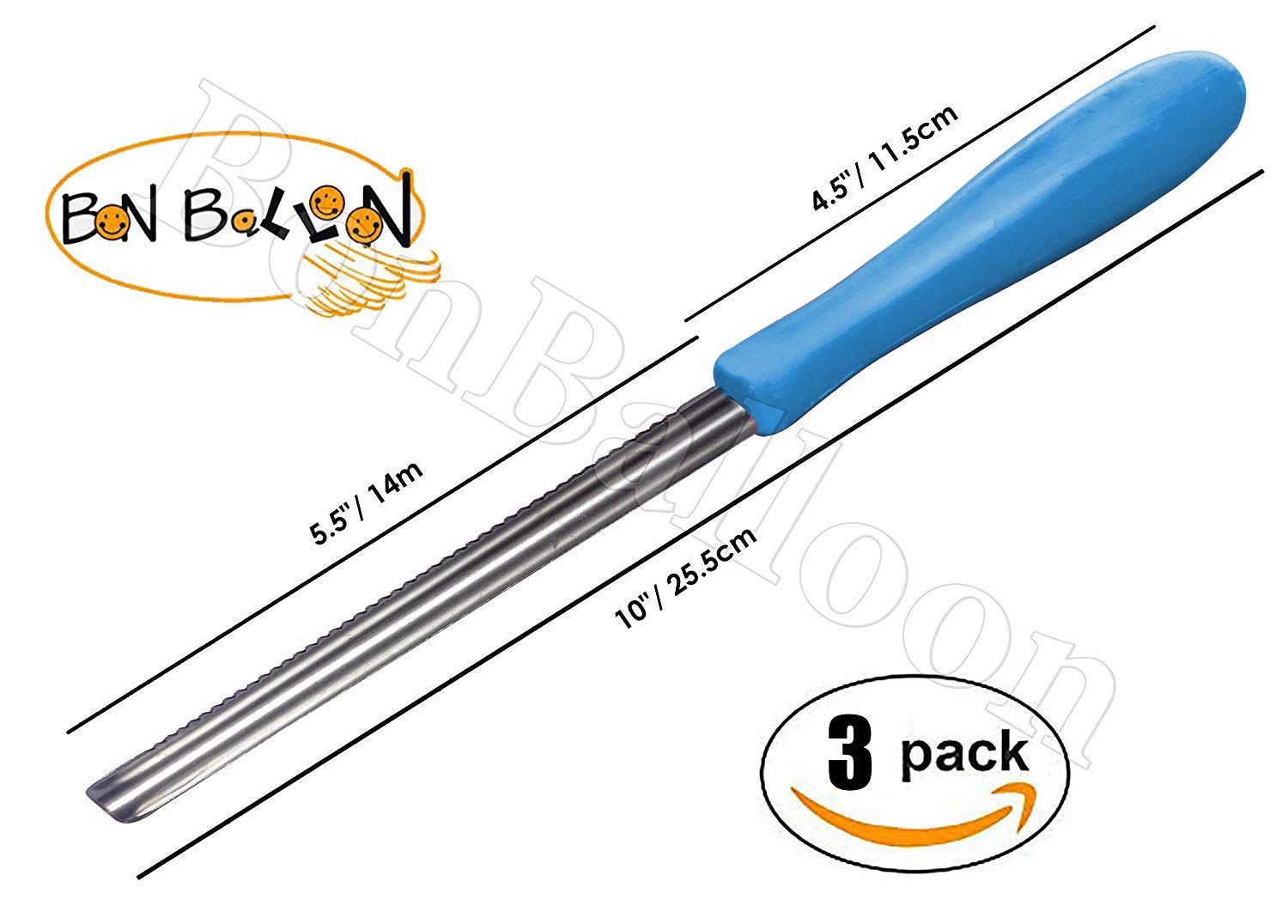 bonballoon Zucchini Squash Corer Set - 3 Stainless Steel Tools for Removing Seeds - 10" Long Veggie Drill