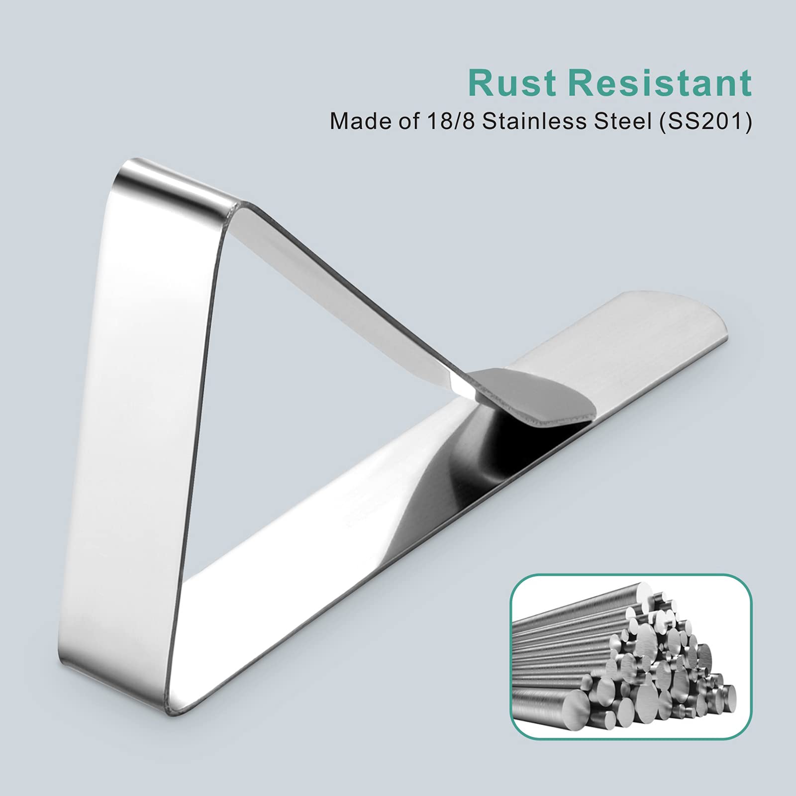 12 Pack Tablecloth Clips - Heavy Duty Picnic Table Clips, Stainless Steel Table Cloth Cover Clamps, Table Cloth Holders Ideal Fo