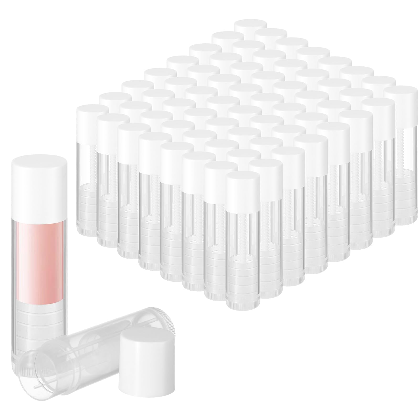 Maitys 64 Pcs Lip Balm Tubes 5 Ml Empty Lip Gloss Balm Containers Refillable Rotatable Plastic Lipstick Tubes Diy Lip Gloss Hold